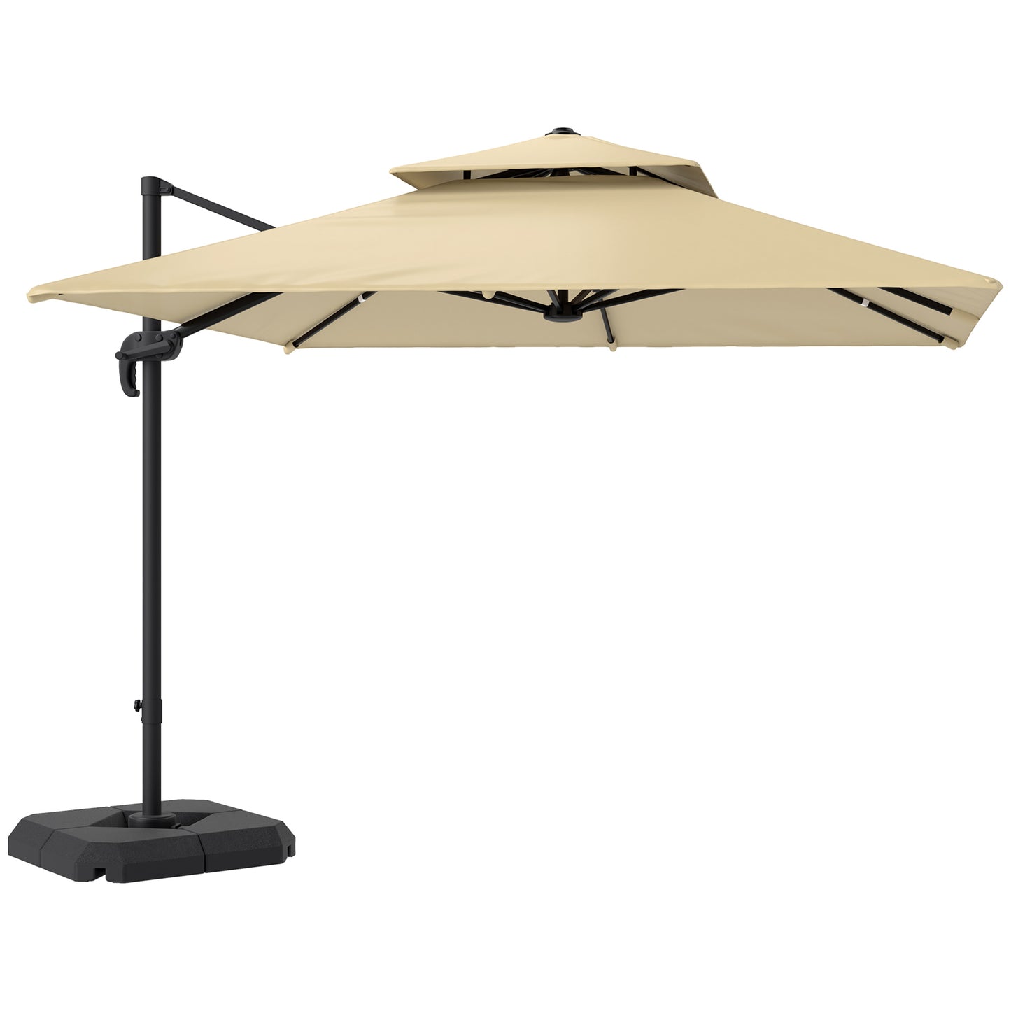 2.7 x 2.7 m Cantilever Parasol with Aluminium Frame, Crank and Tilt