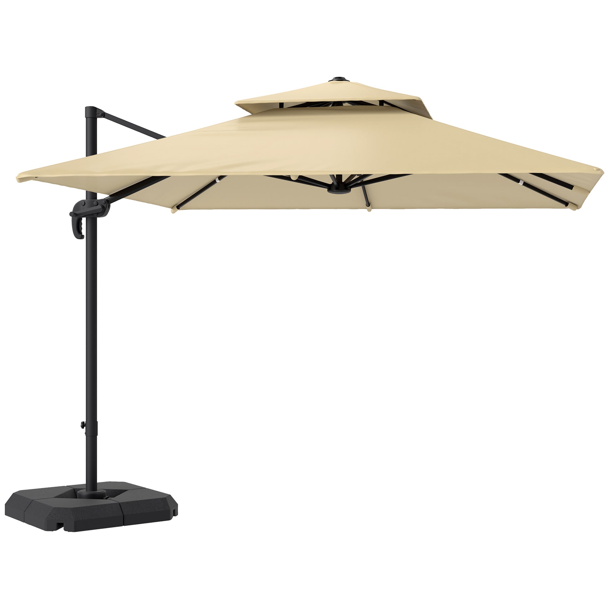 2.7 x 2.7 m Cantilever Parasol with Aluminium Frame, Crank and Tilt
