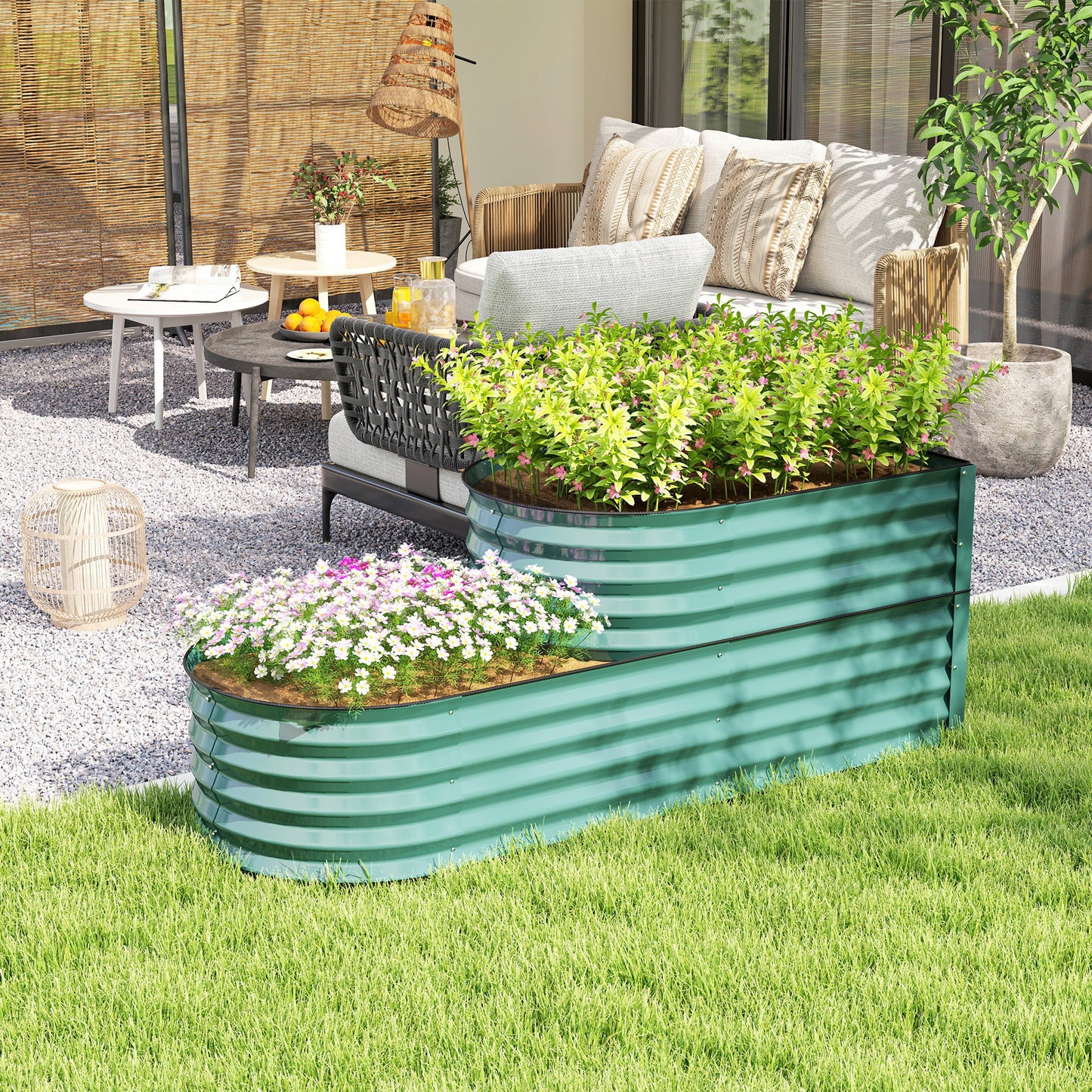 Two-Tier Galvanised Steel Garden Planter