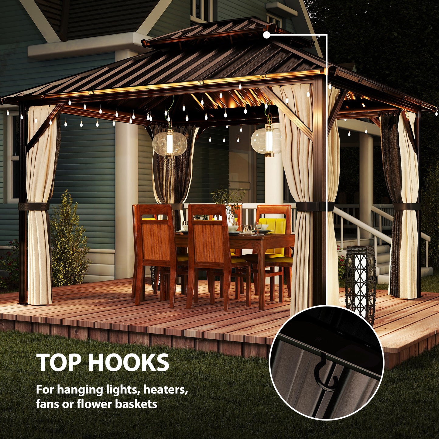 3x3.6 m Hardtop Gazebo Canopy