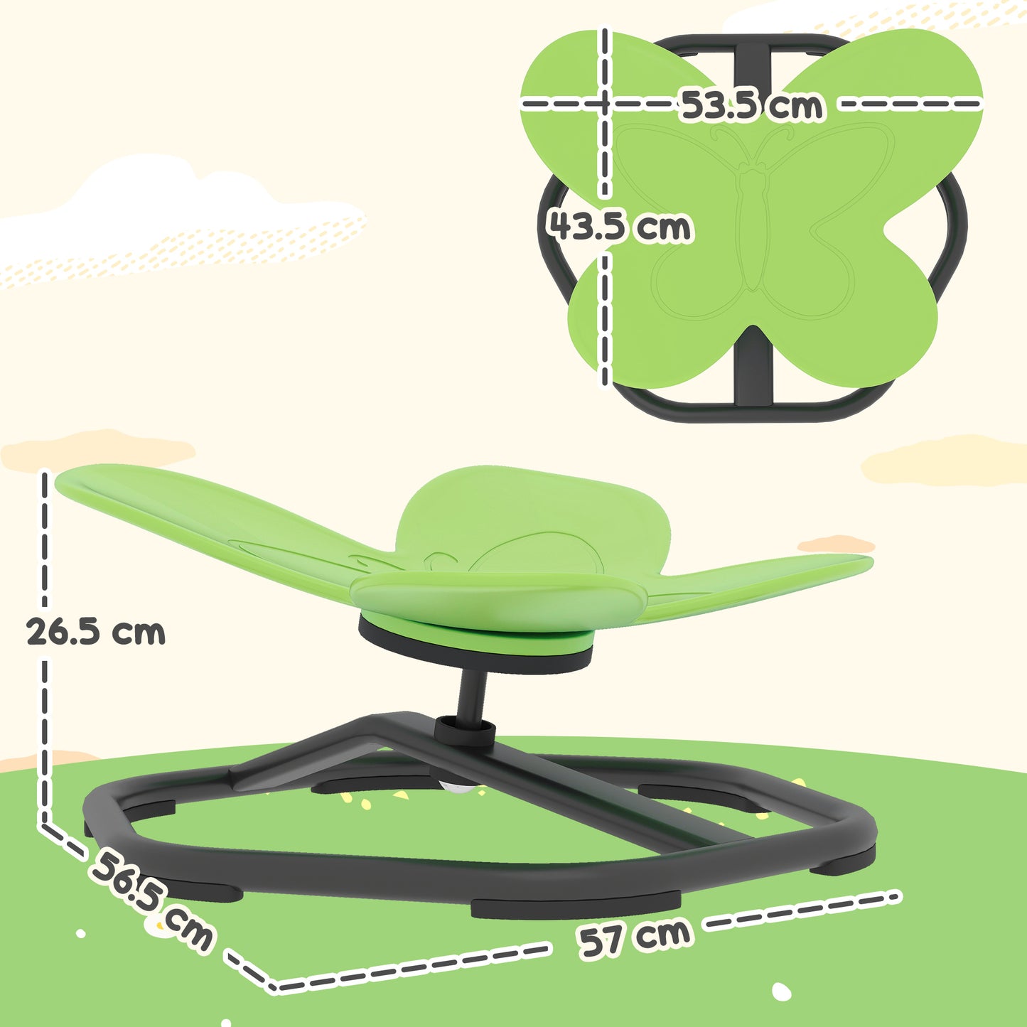 Butterfly-Shaped Kids Swivel Chair