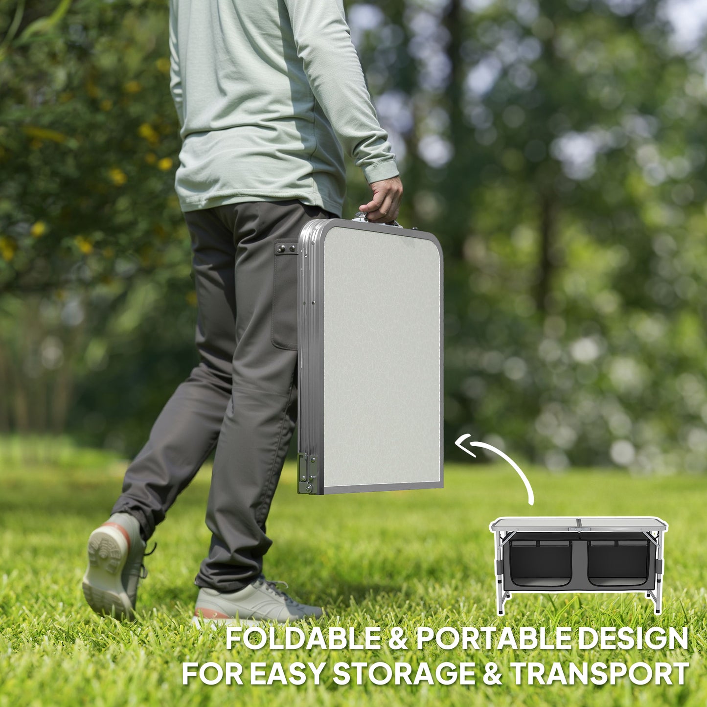 4ft Folding Camping Cupboard Kitchen