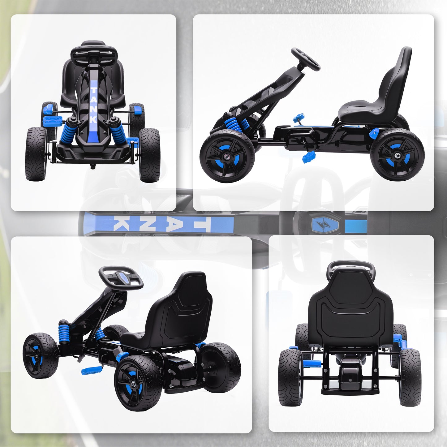 Pedal Go Kart for Kids Aged 3-6 Years, with Freewheel System, Brake