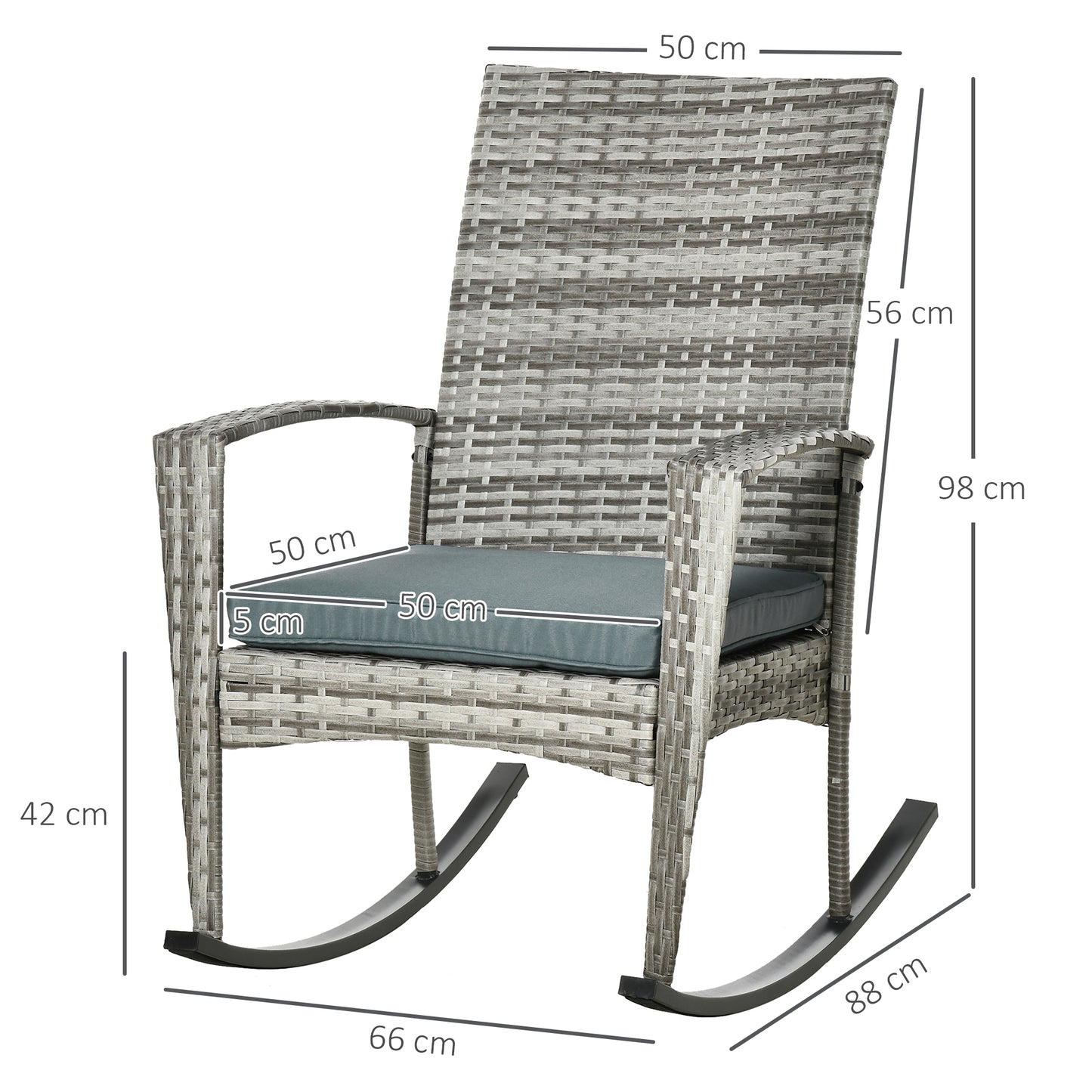 Outdoor PE Rattan Rocking Chair Set of 2