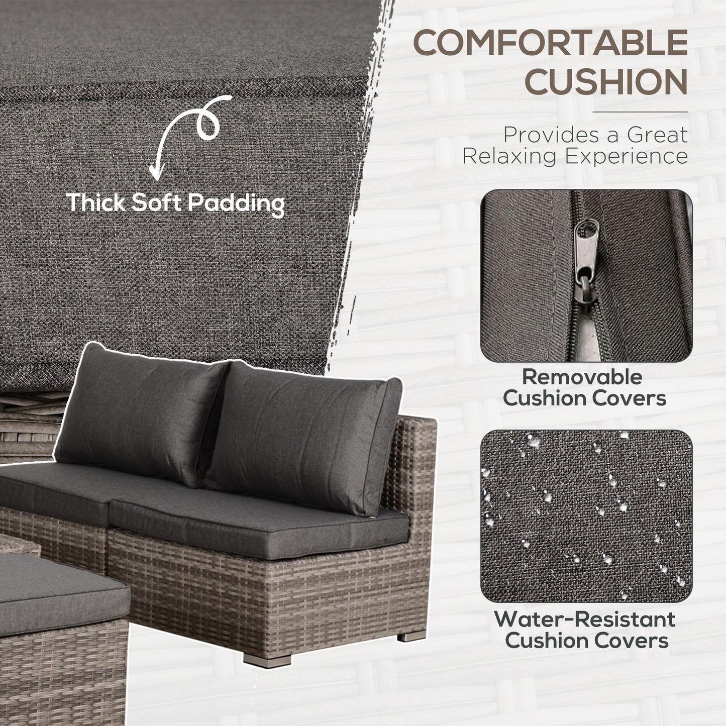 8 Pieces Rattan Garden Furniture Set