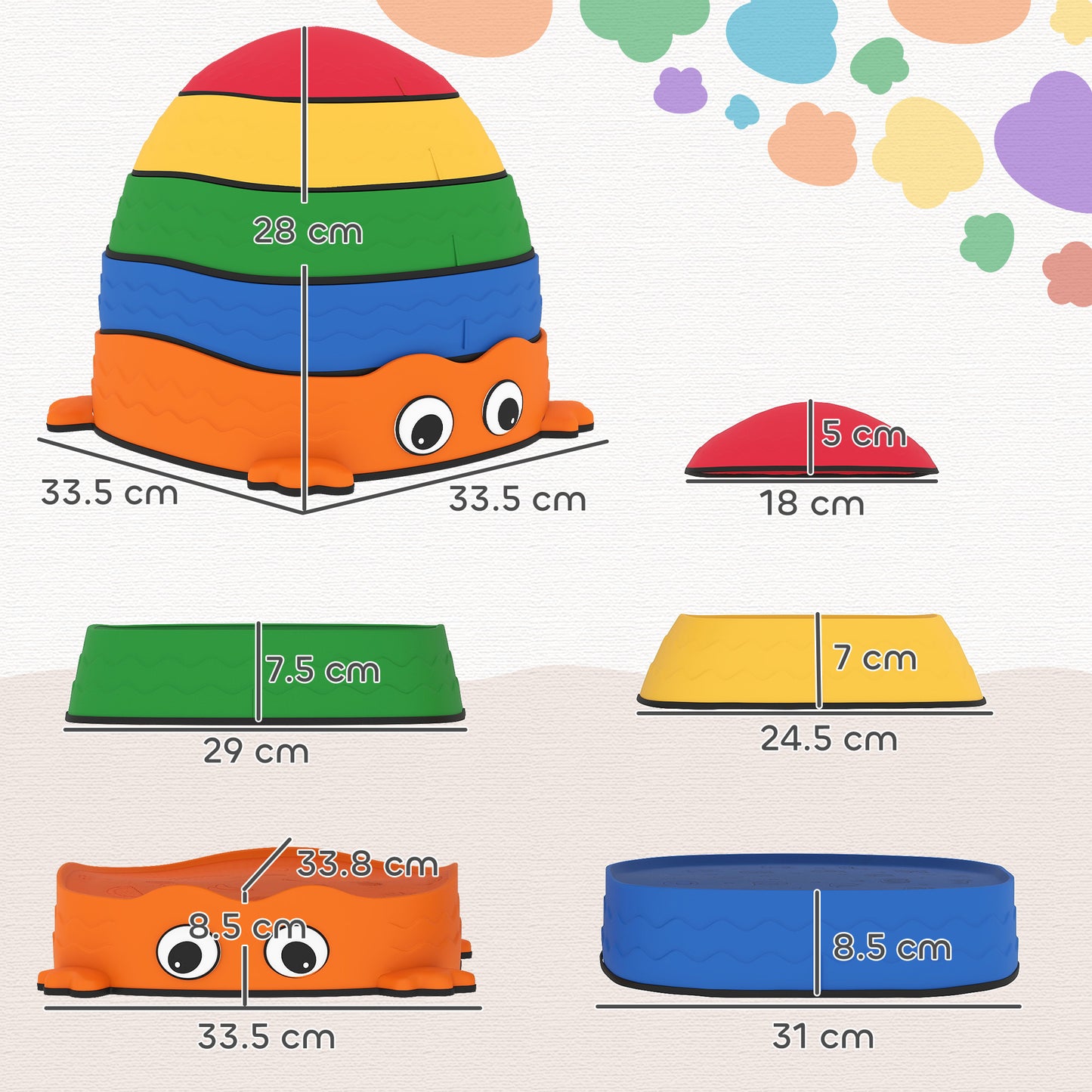 5PCS Sensory Stepping Stones for Toddlers
