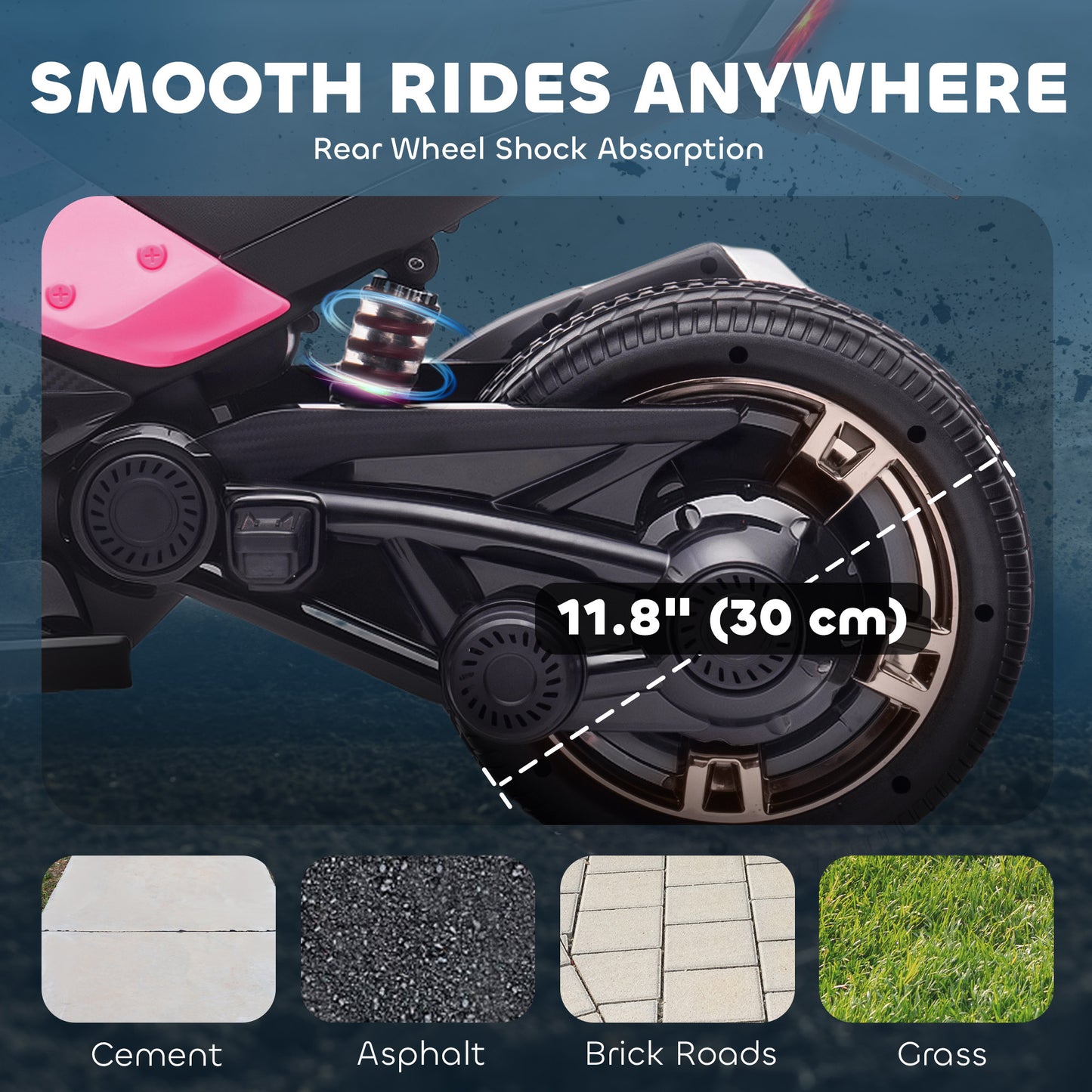 12V Kids Electric Ride On Car with 3 Wheeler, MP3 Player, Horn