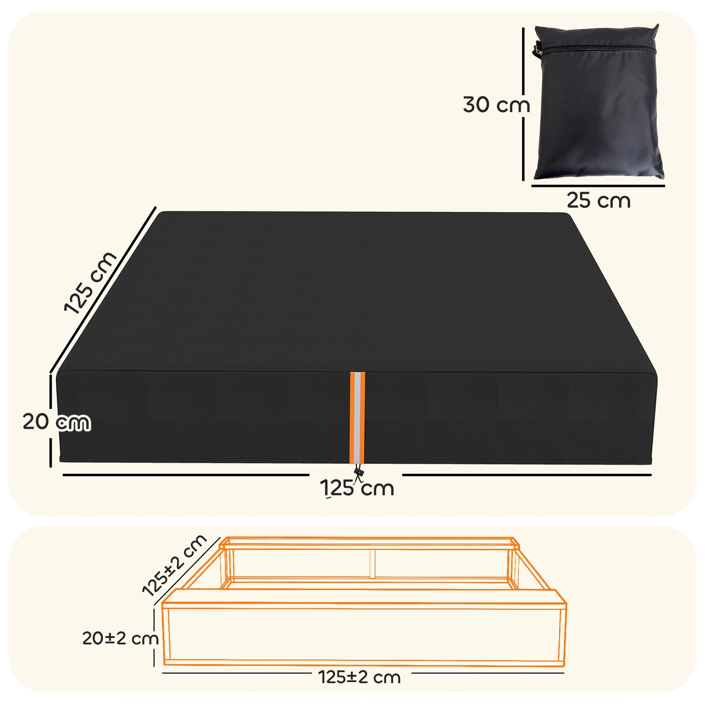 Sandbox Cover, Square Sandpit Cover Waterproof Dustproof UV