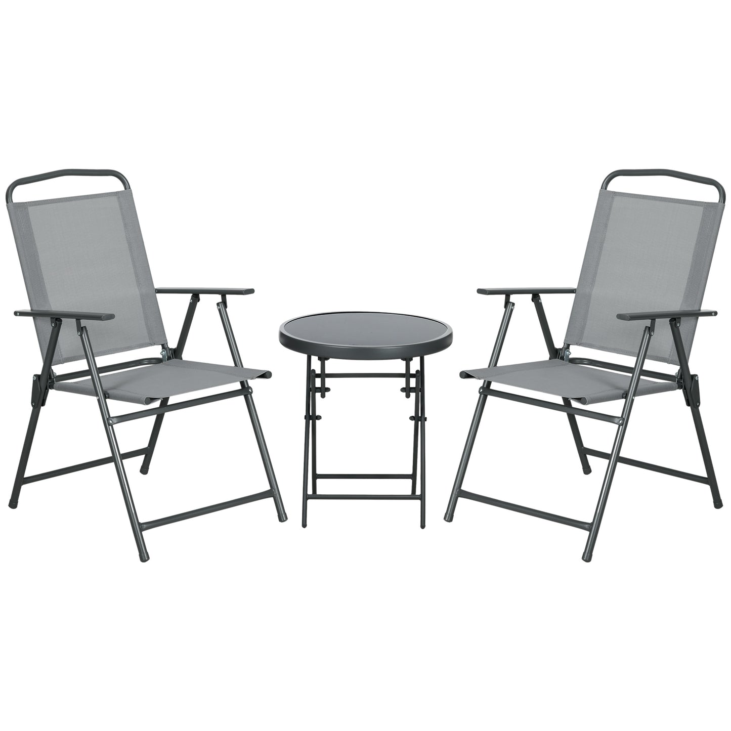 Three-Piece Garden Seat Set, with Glass-Top Table