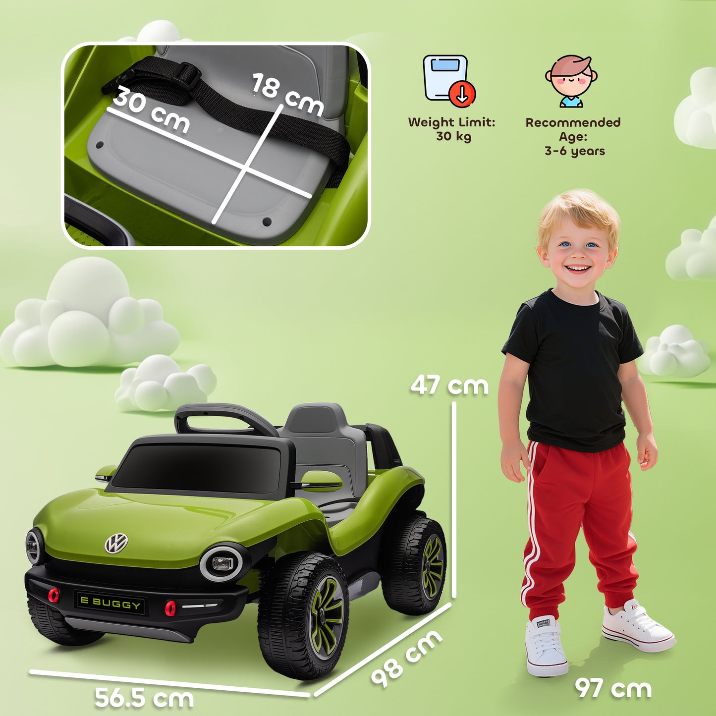 Volkswagen Licensed Kids Electric Car with Remote Control