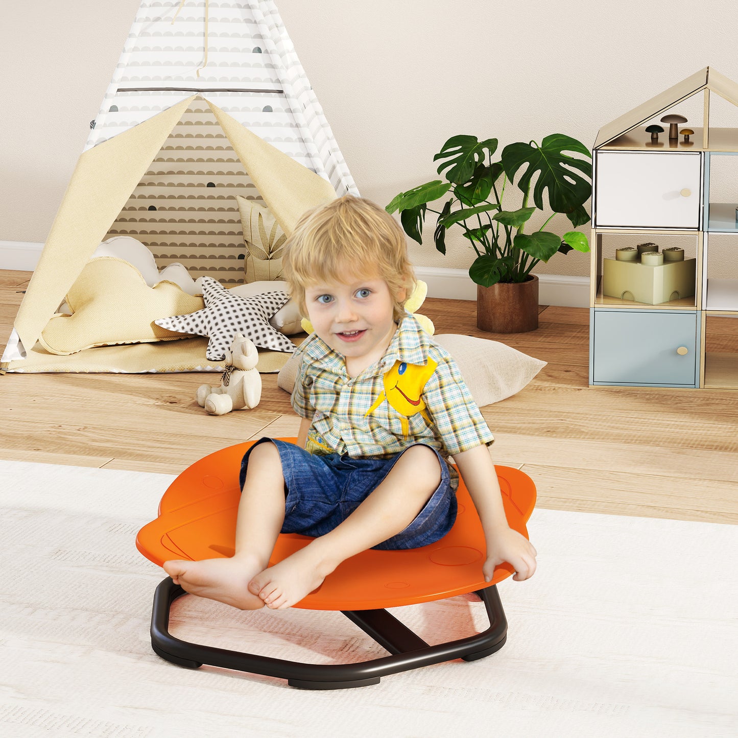 Planet-Shaped-kids Swivel Chair, Sensory Spinning Chair for Balance
