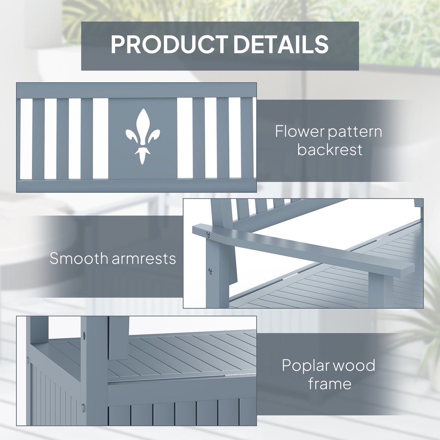 Two-Seater Wooden Storage Bench