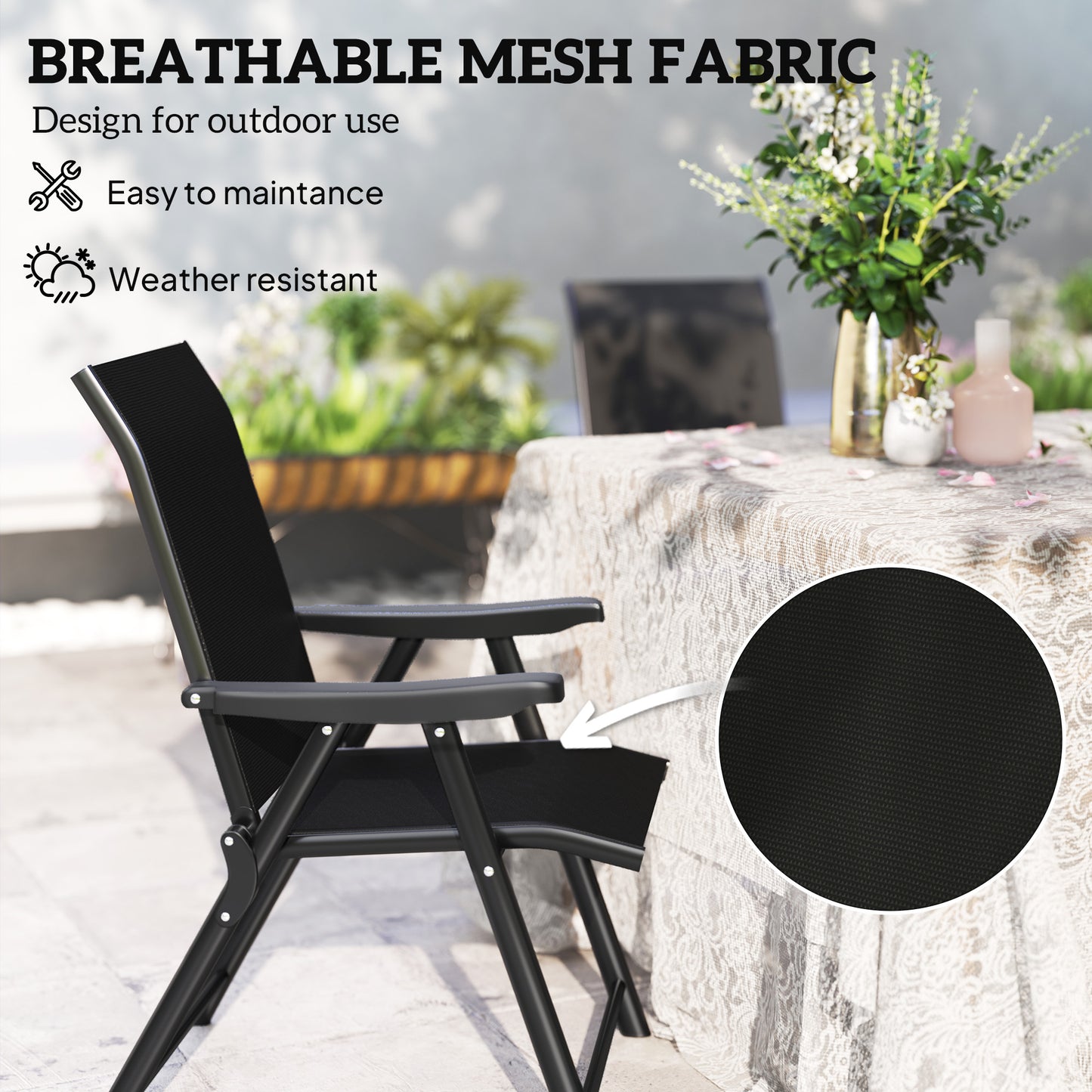 Set of Four Folding Outdoor Chairs
