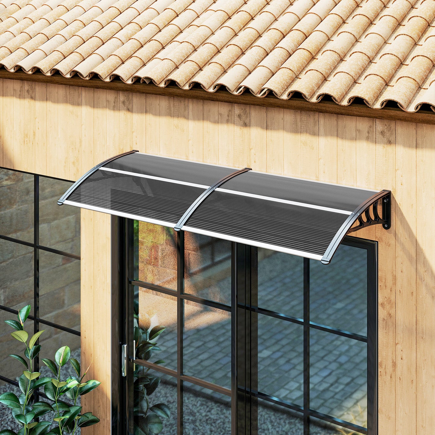 Front Door Canopy Outdoor Awning Aluminium Rigid Plastic (1)