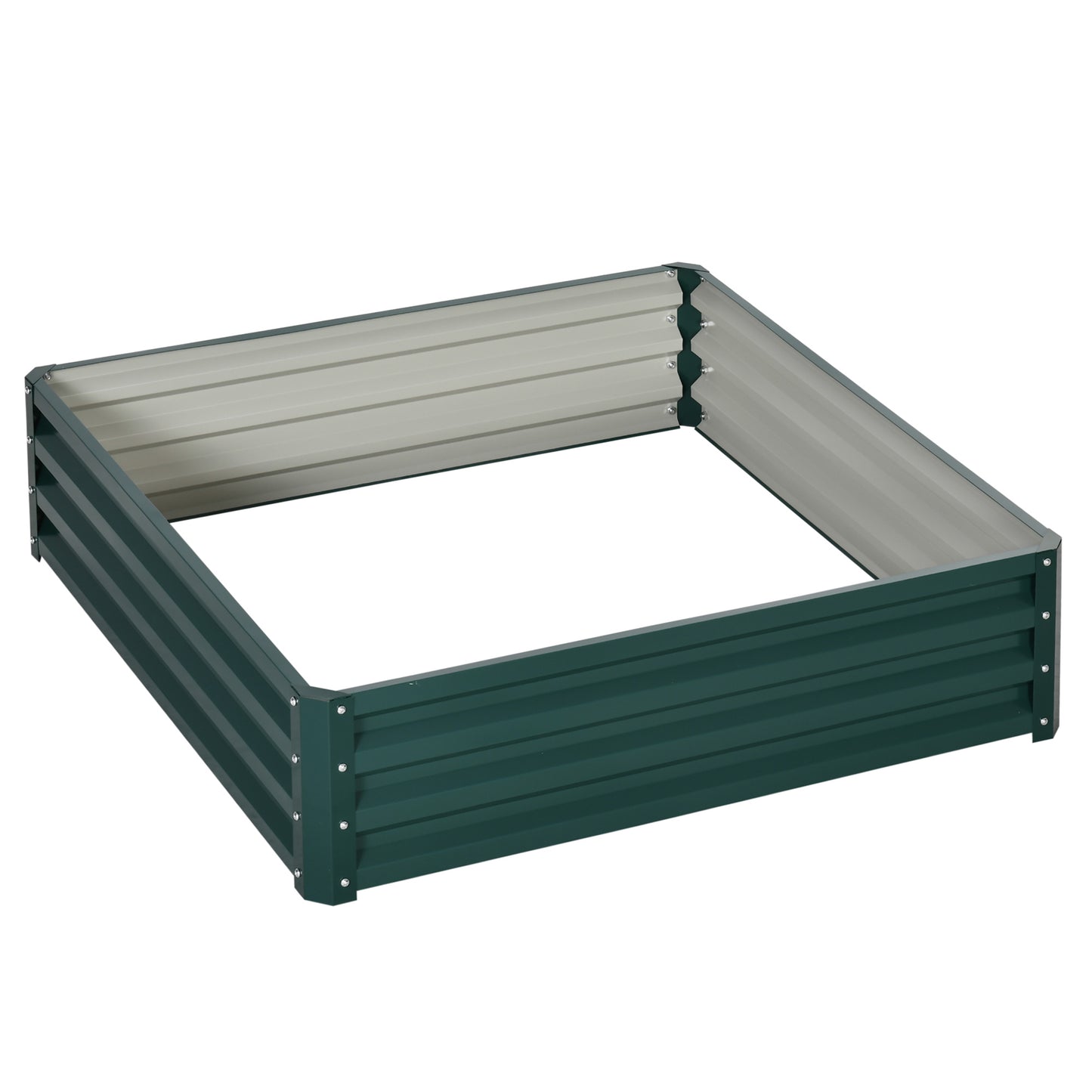 Square Raised Garden Bed Box with Weatherized Steel Frame