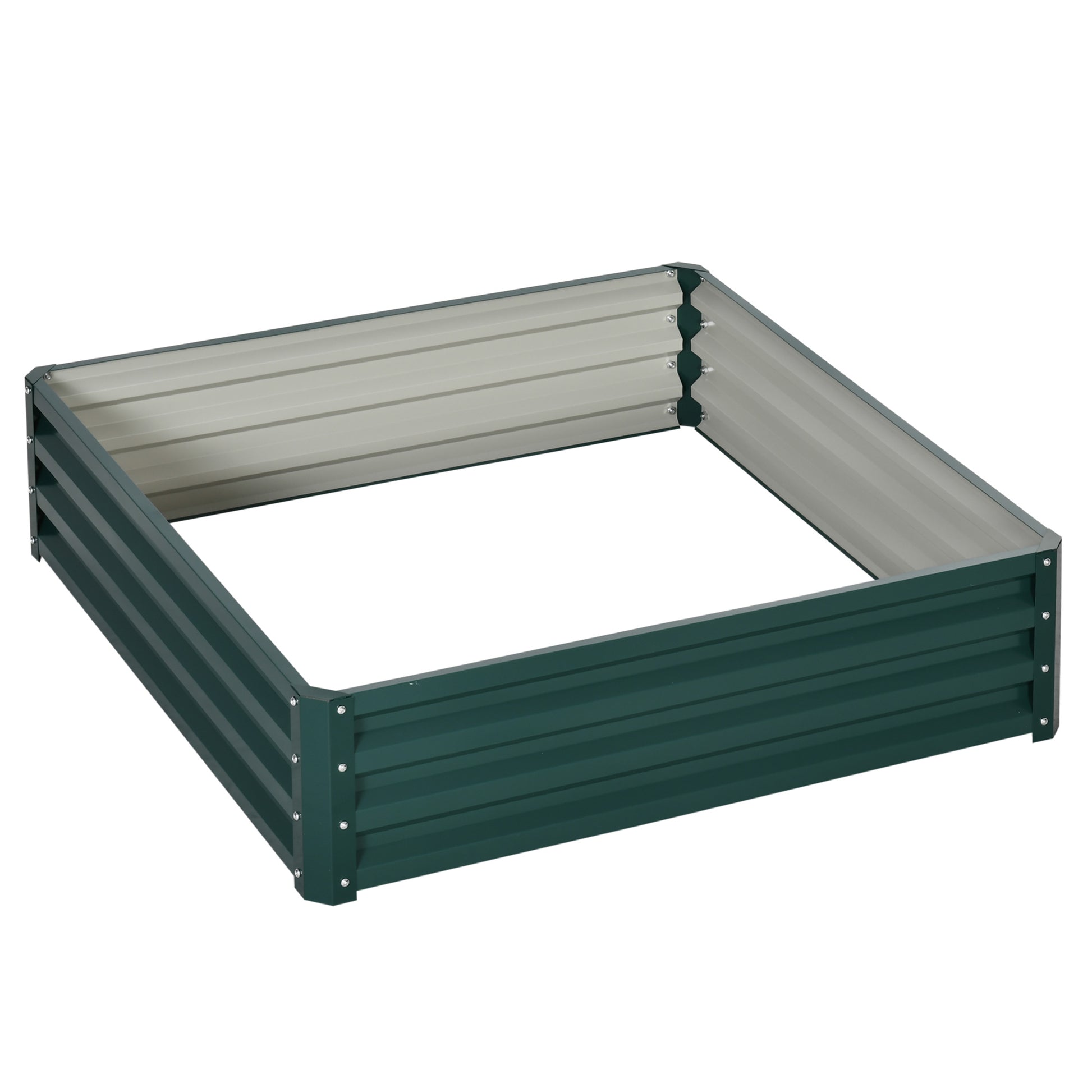 Square Raised Garden Bed Box with Weatherized Steel Frame