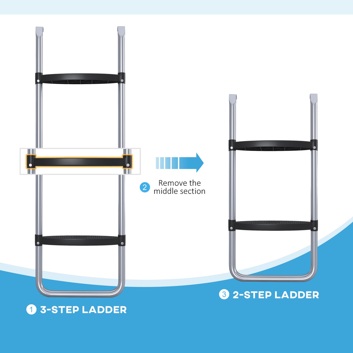 Galvanised Steel Trampoline Ladder (1)