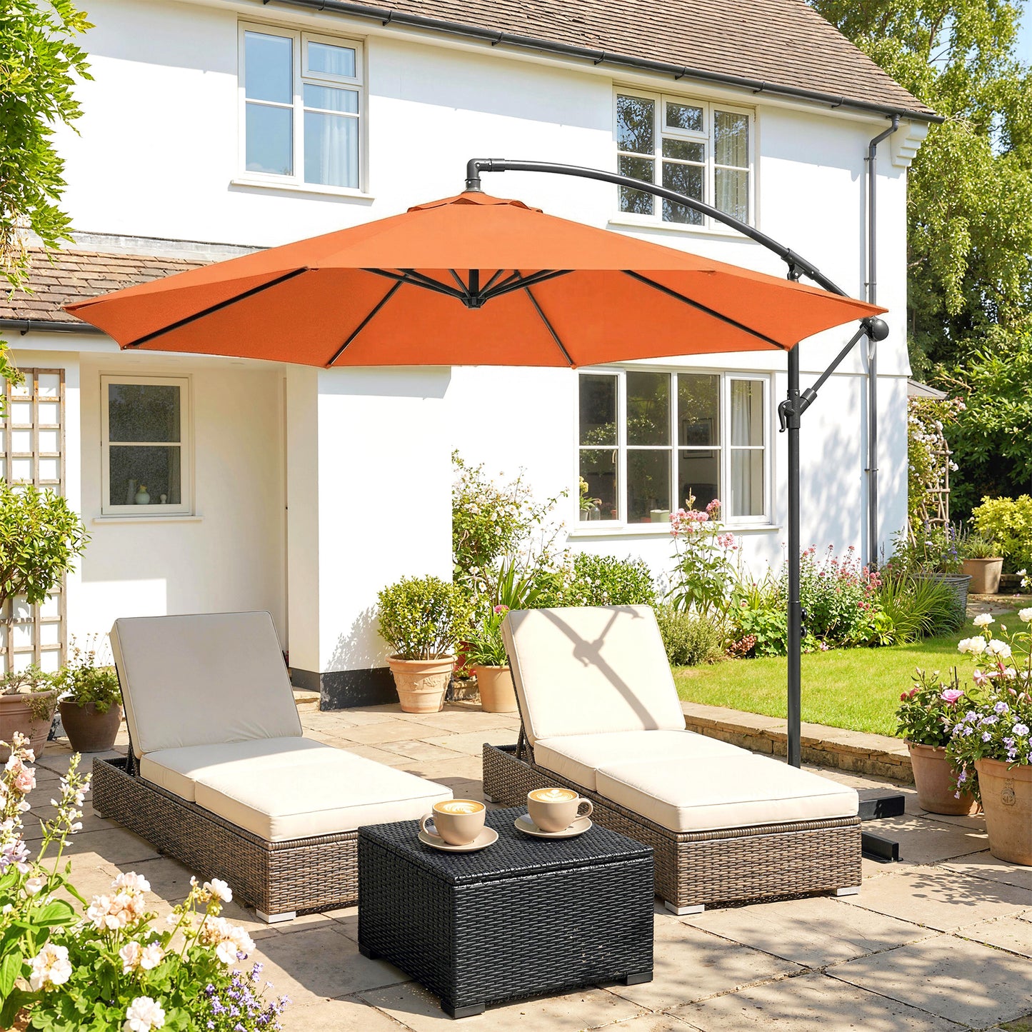 3 m Cantilever Parasol with Cross Base