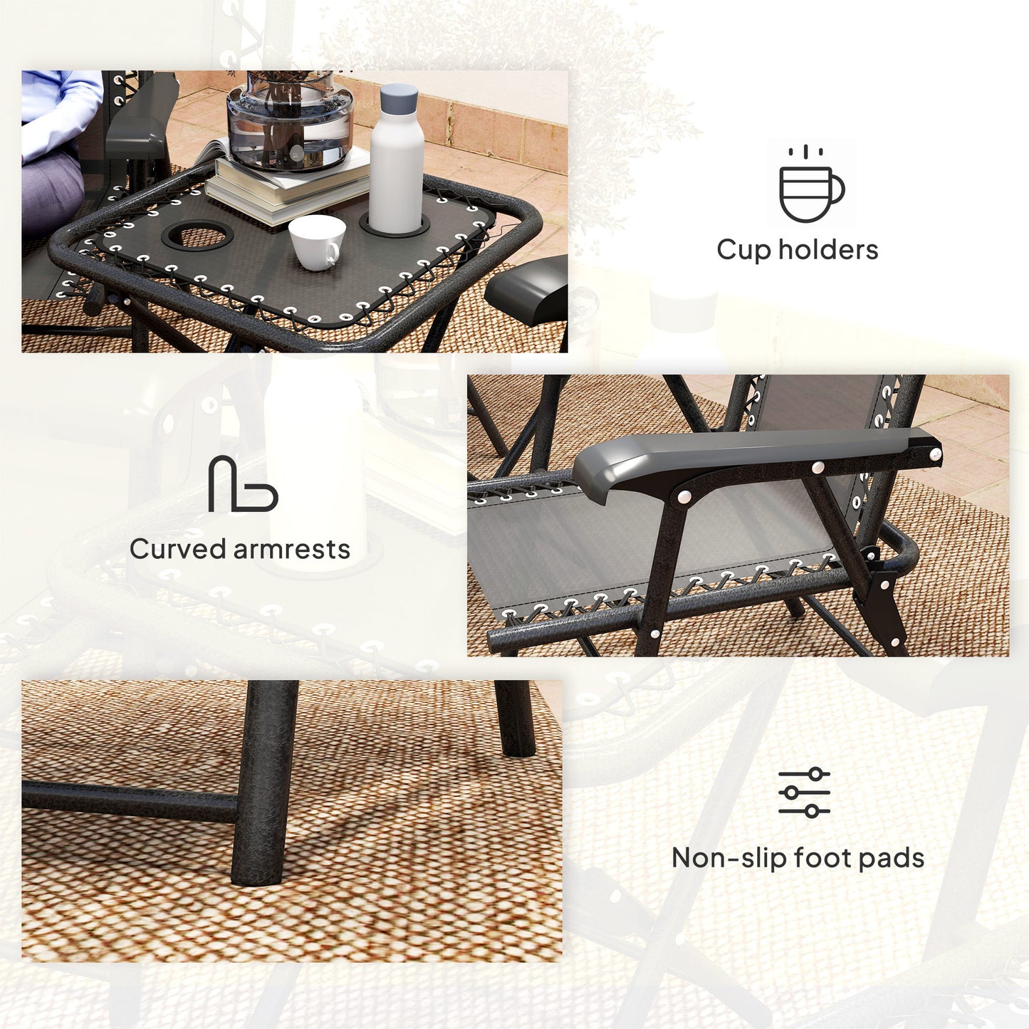 Three-Piece Garden Table and Chair Set