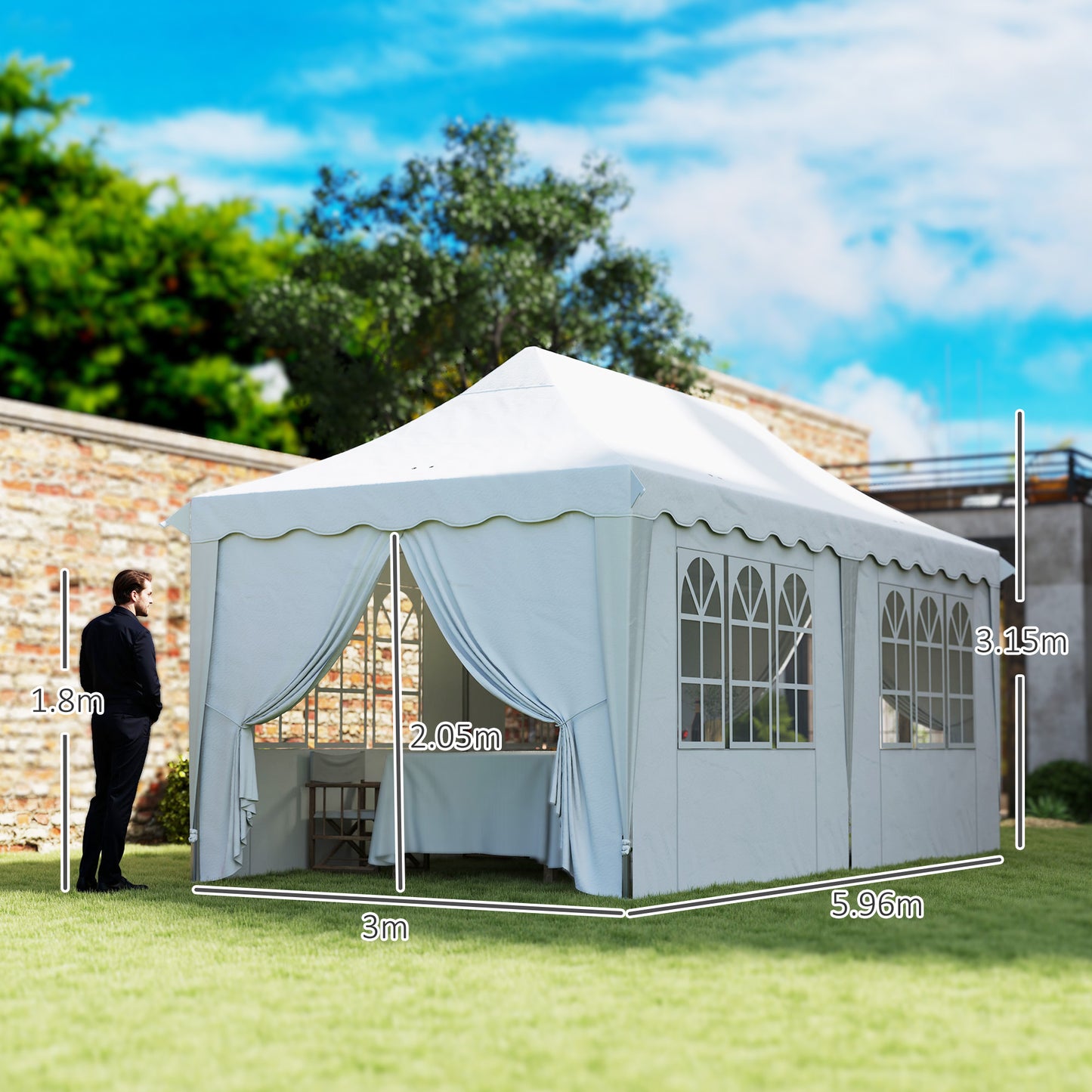 3 x 6m Pop Up Gazebo with Sides