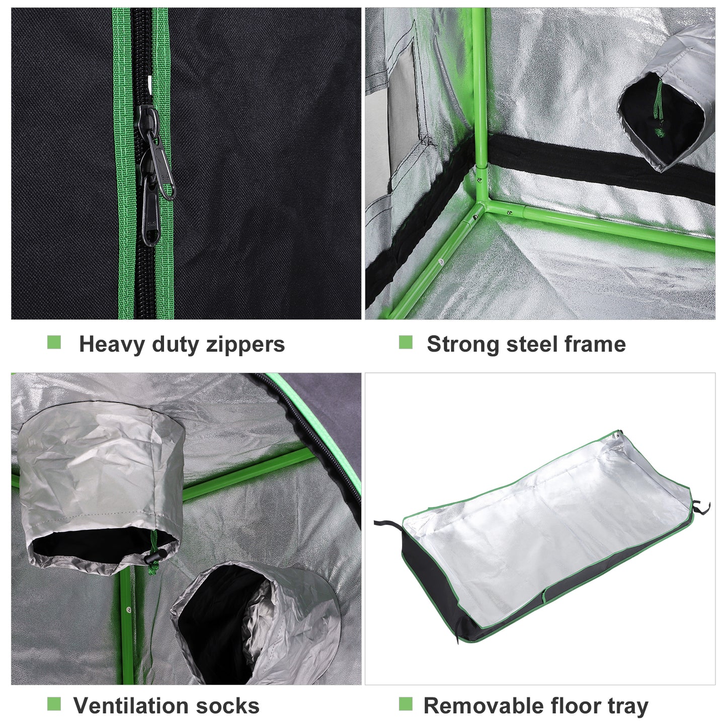Grow Tent Reflective Mylar Hydroponic with Adjustable Vents