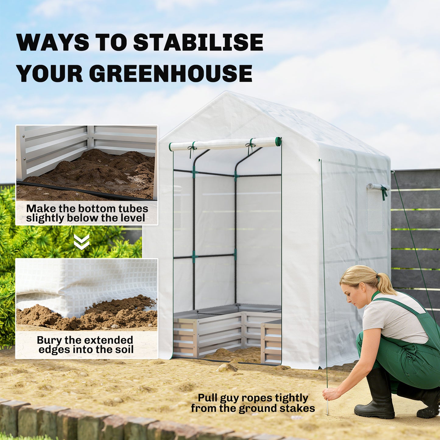 Small Greenhouse with Raised Garden Bed