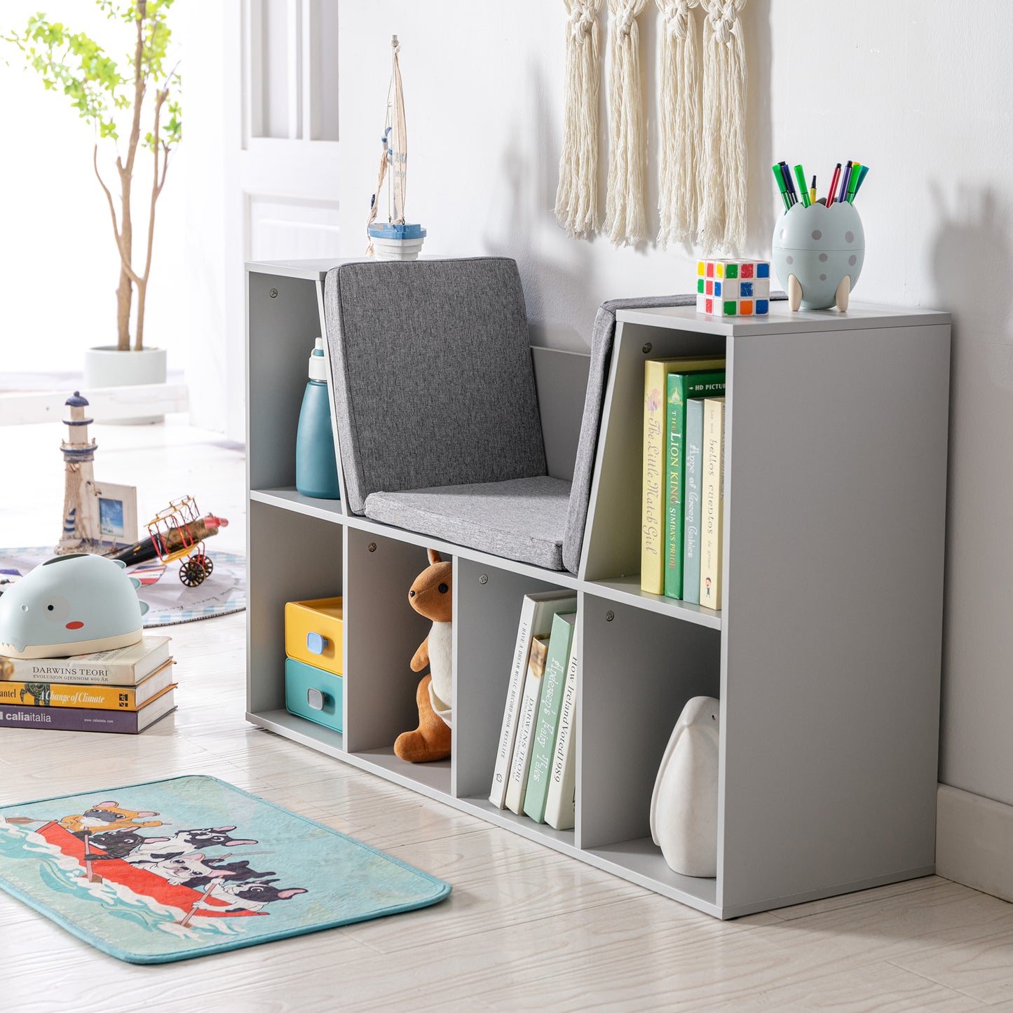 Kids Bookcase Shelf Storage Cabinet Unit