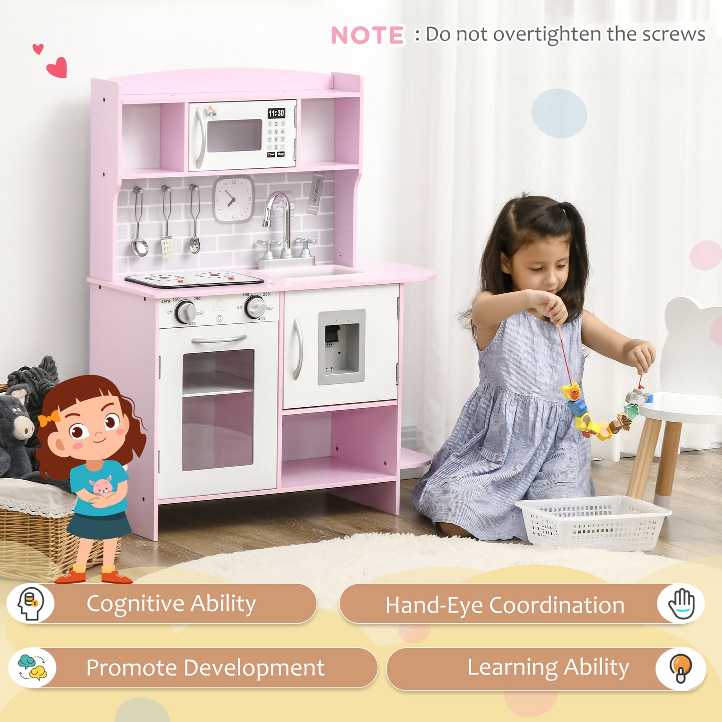 Kids Kitchen Playset, with Lights, Sounds, Microwave, Sink and Storage