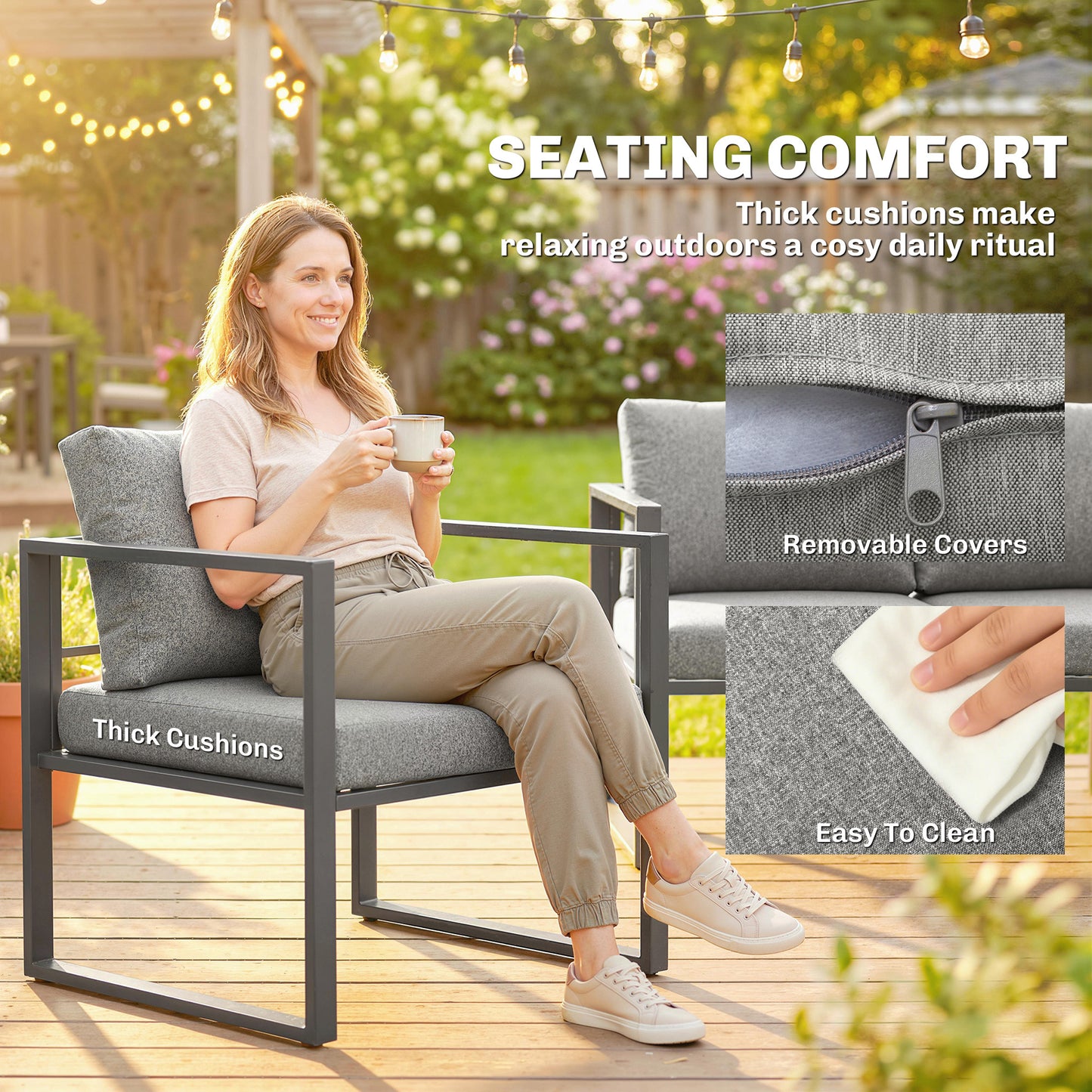 4 Piece Outdoor Garden Furniture Set