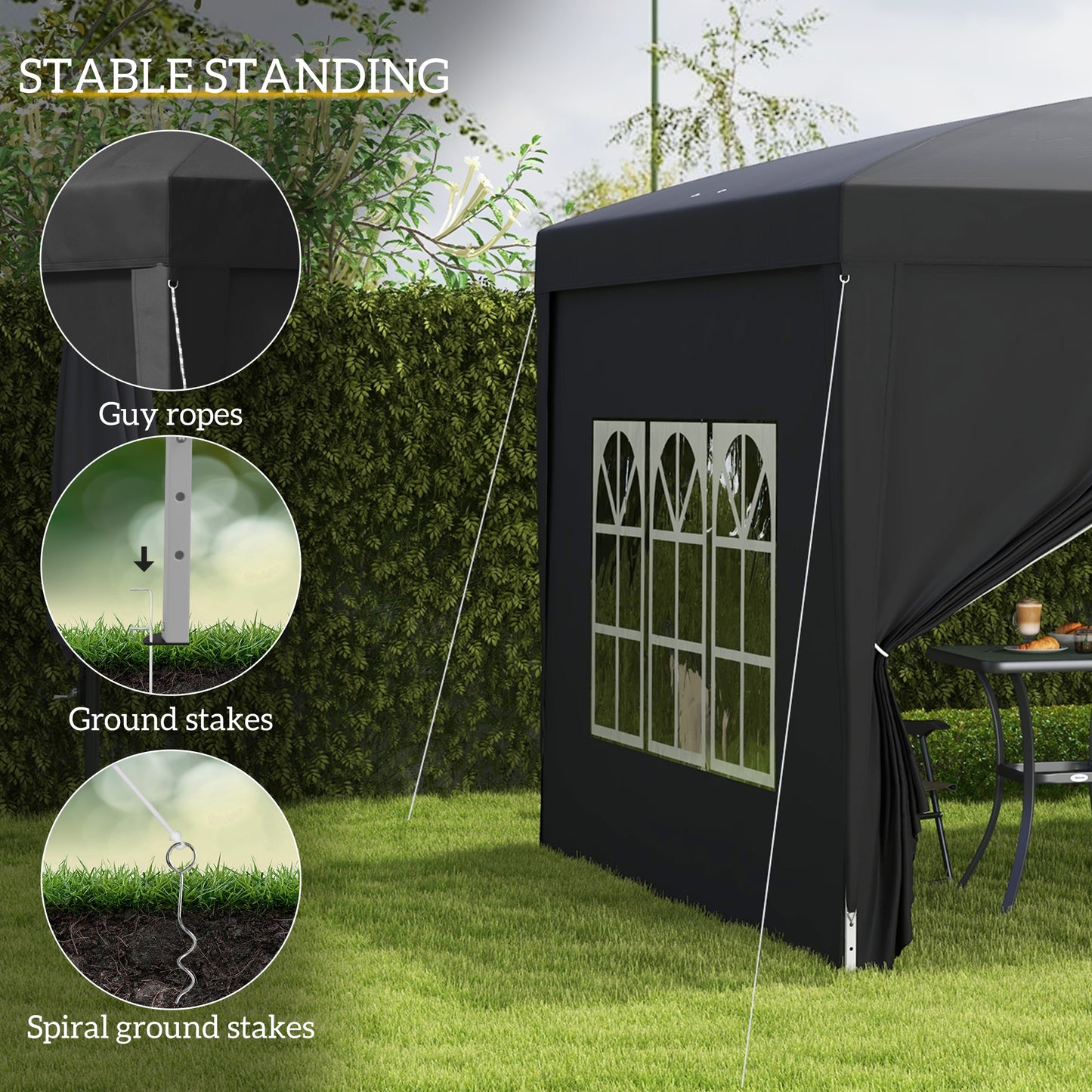 3 x 3 m Garden Pop Up Gazebo, Wedding Party Tent Marquee