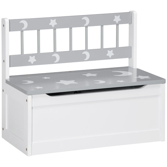 2 In 1 Kids Storage Bench, Toy Box w/ Safety Rod