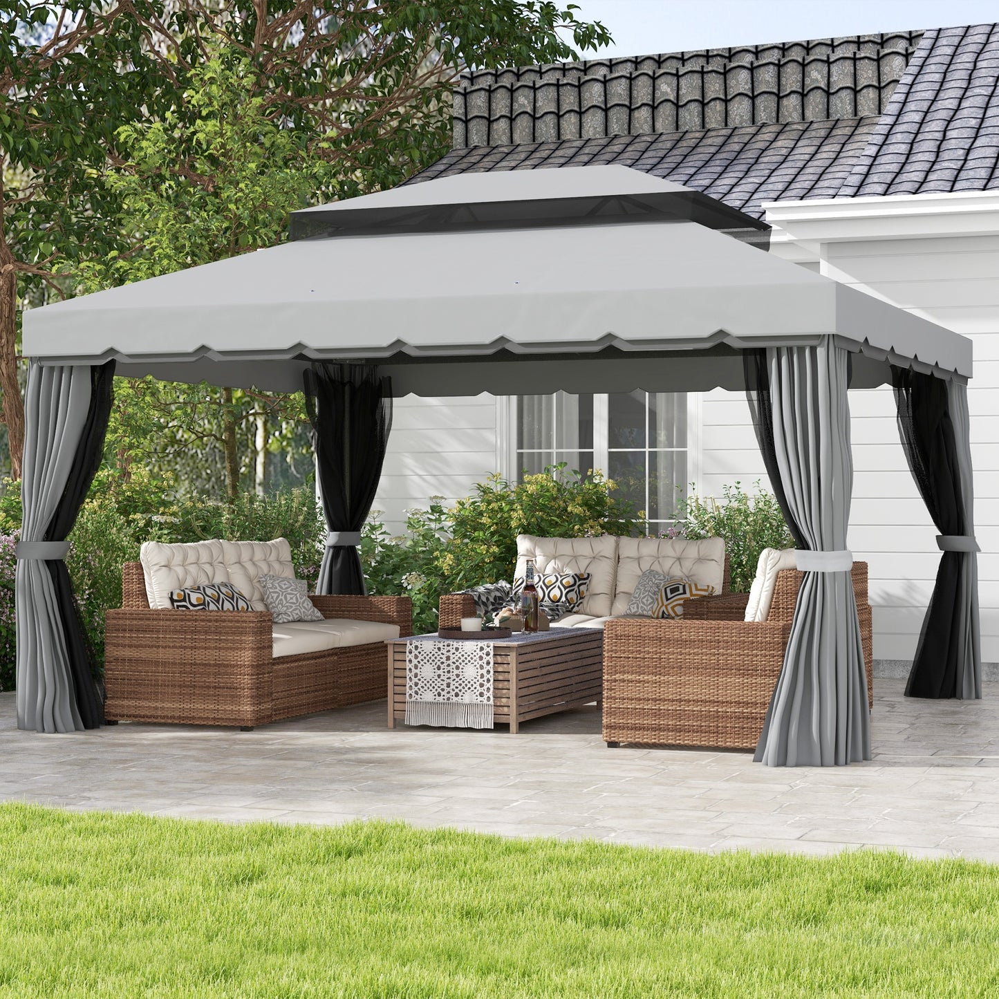 3 x 4m Aluminium Garden Gazebo