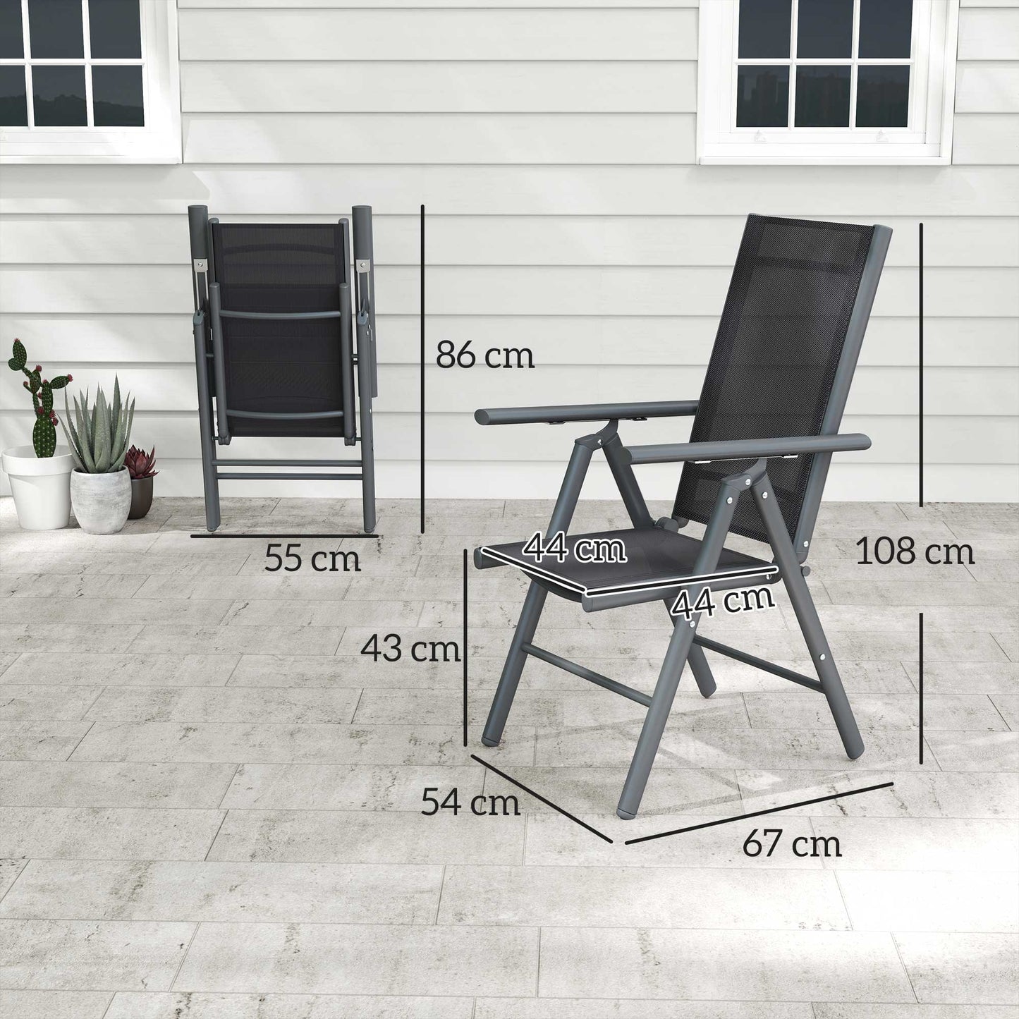 Set of 2 Folding Garden Chairs