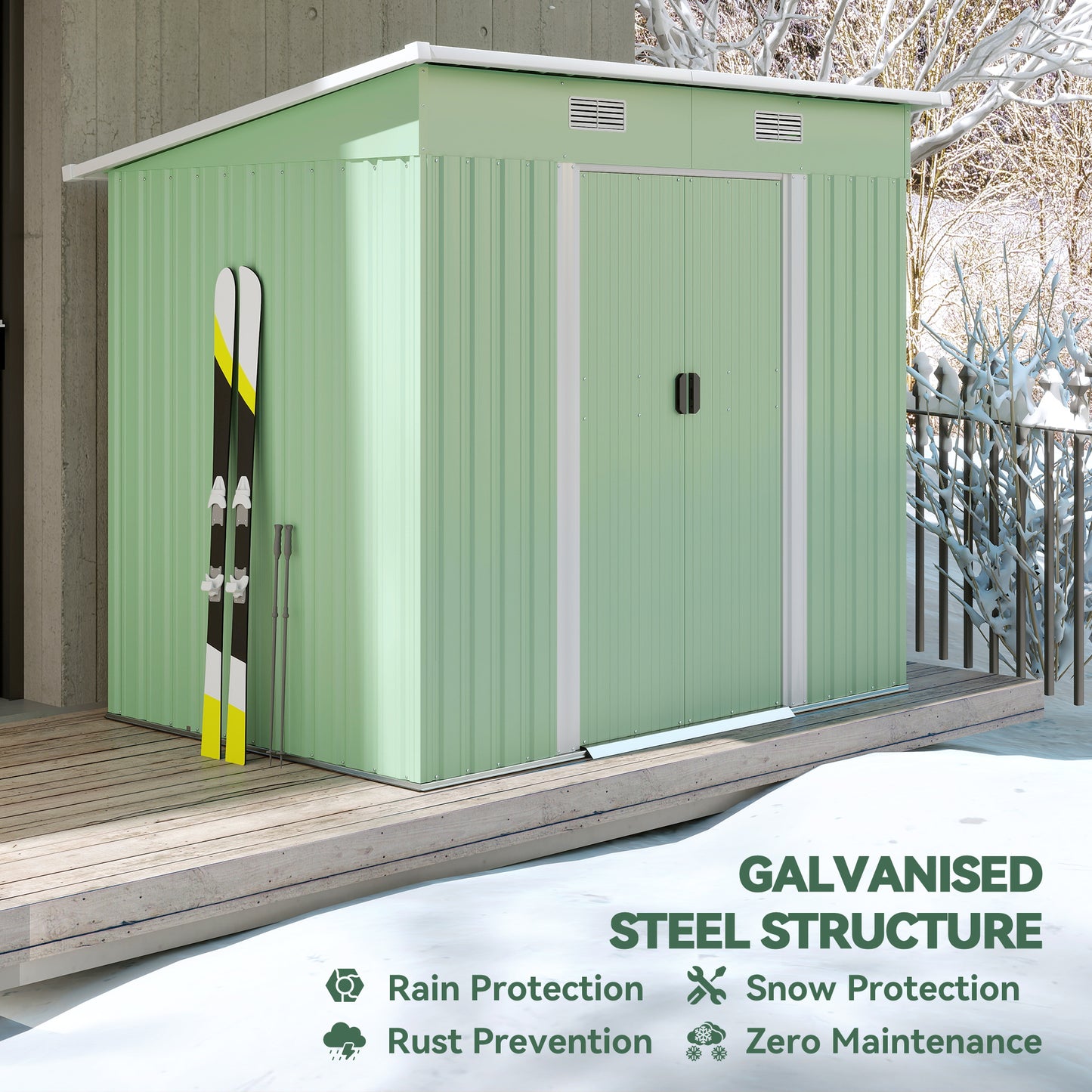 7 x 4ft Outdoor Garden Metal Storage Shed