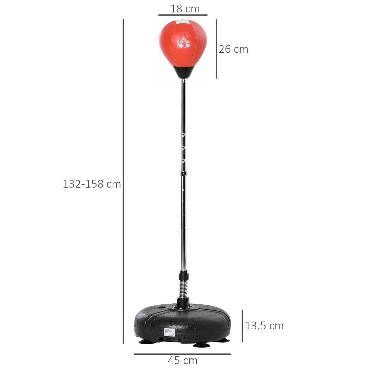 Punching Bag with Stand, 133-151cm Adjustable Height, for Teens