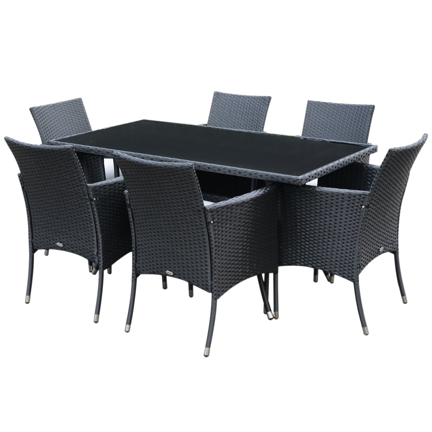 6 Seater Rattan Dining Set with Cushions