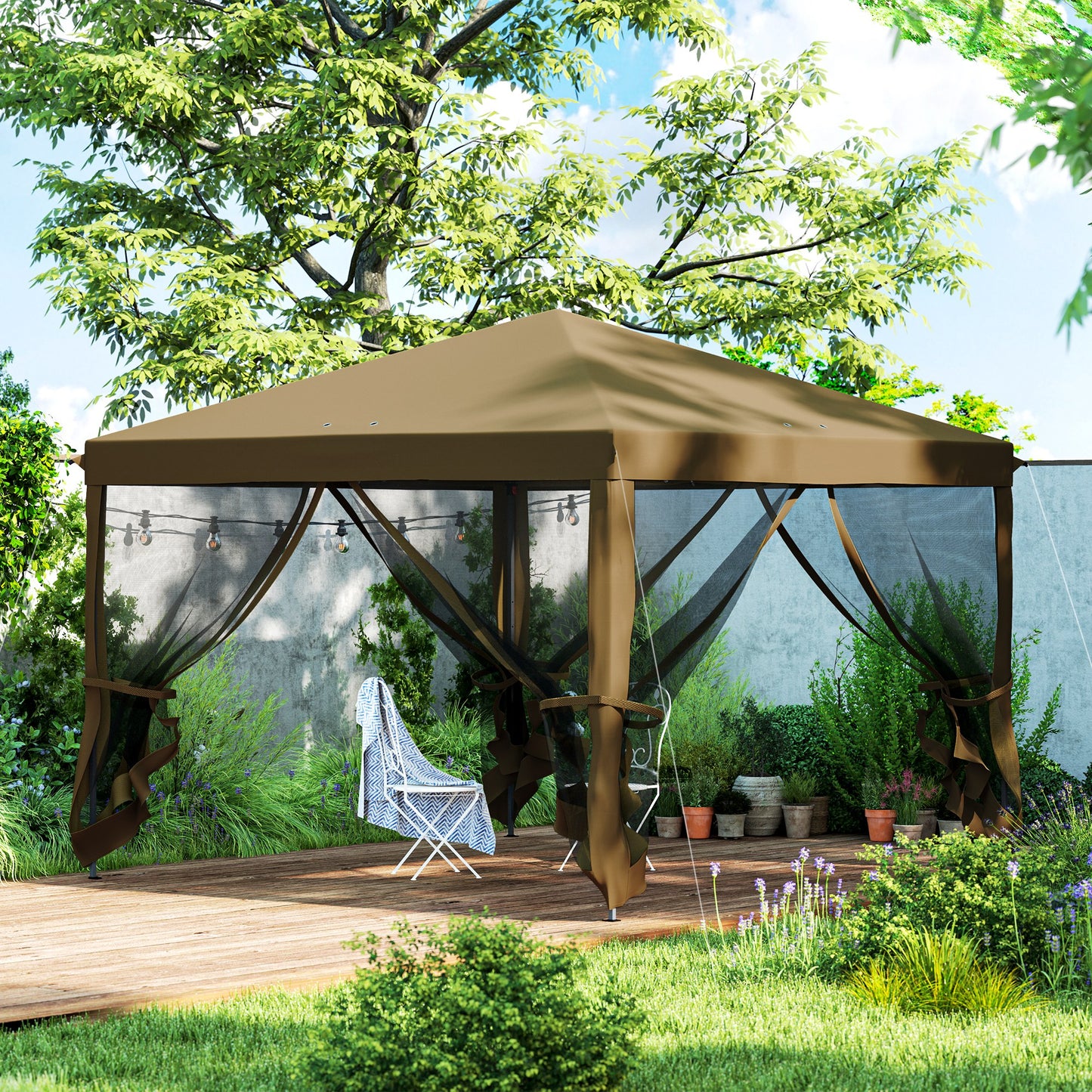 3 x 3 m Pop Up Gazebo, 420D Garden Tent Canopy