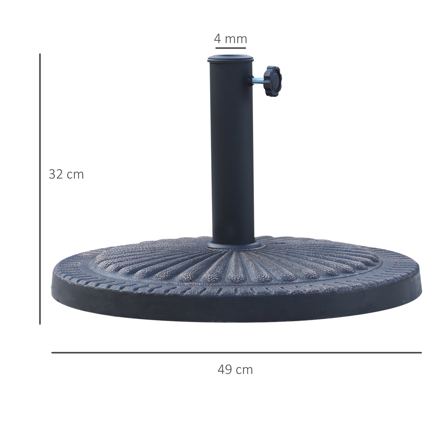 14kg Garden Parasol Base, Round Resin Sun Umbrella Base
