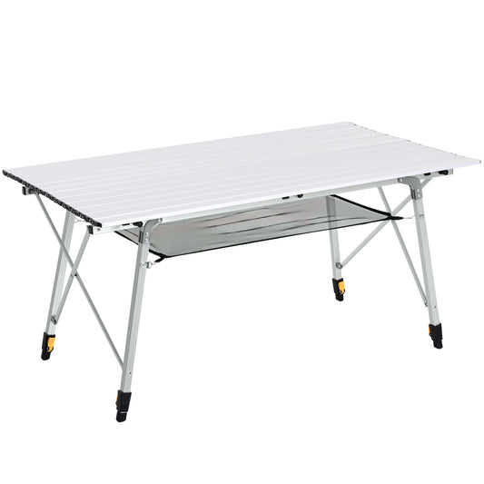 4FT Folding Aluminium Picnic Table Portable Camping BBQ Table Roll