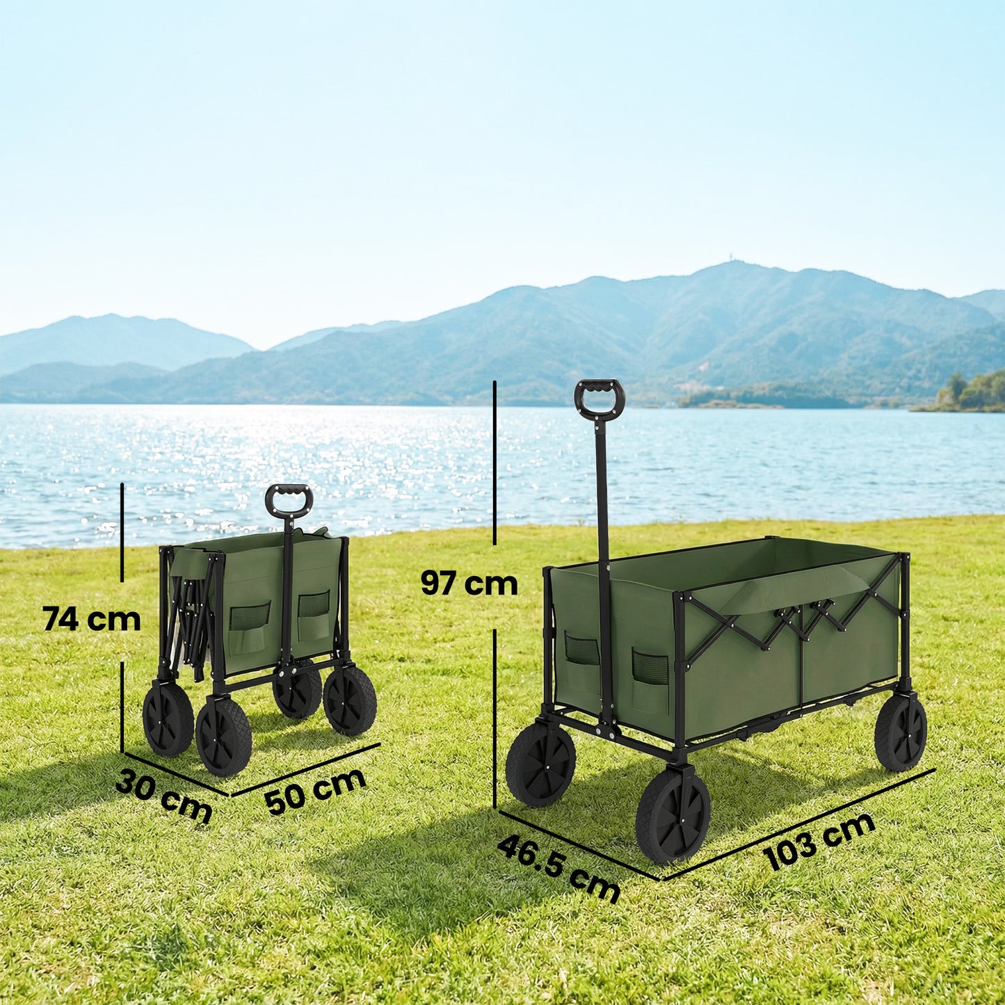 95L Foldable Festival Trolley on Wheels