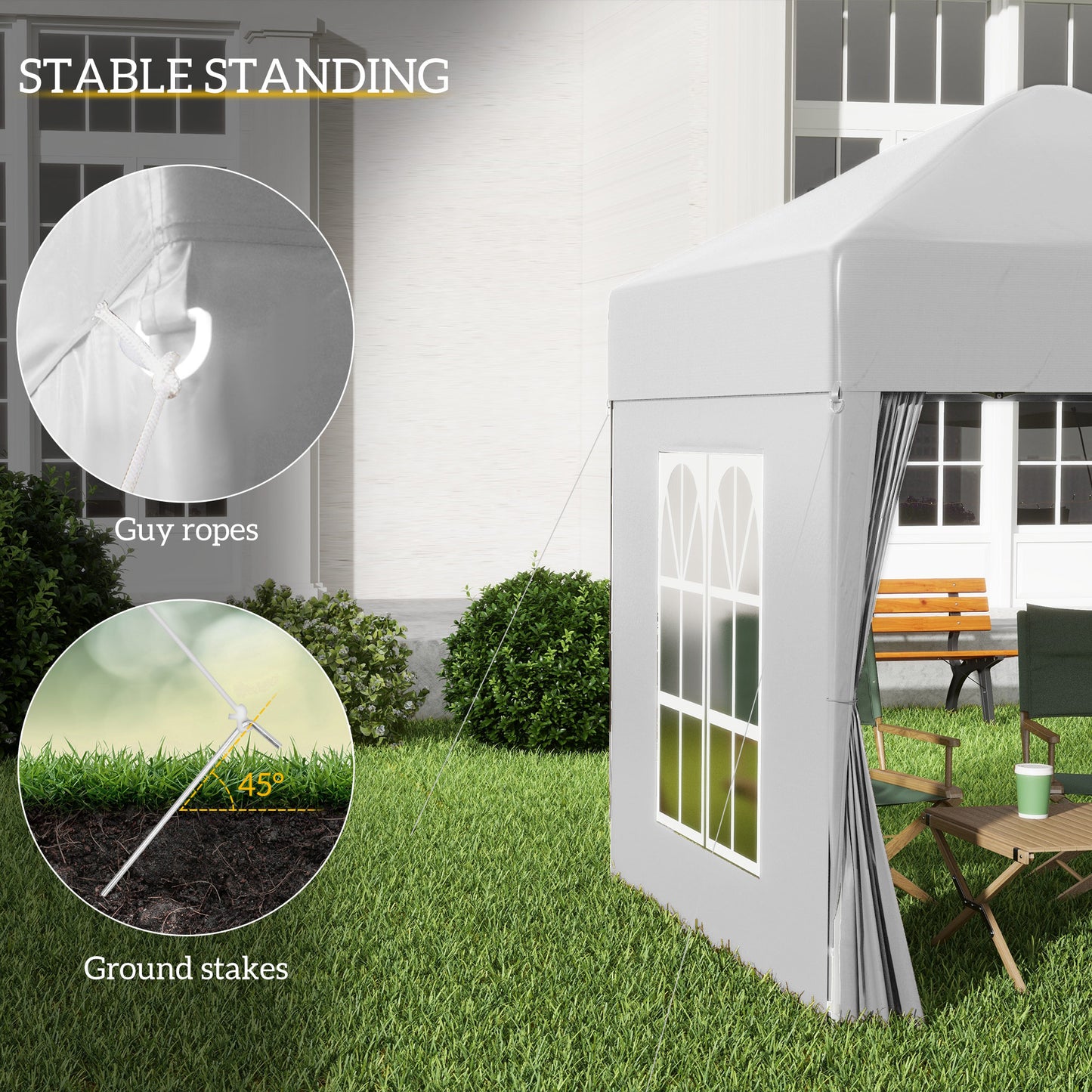 2 x 2 m Garden Pop Up Gazebo, Wedding Party Tent Marquee