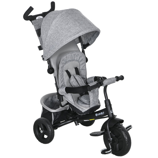 6 in 1 Kids Trike with Parent Handle, Canopy, 5-point Seat Belt (4)