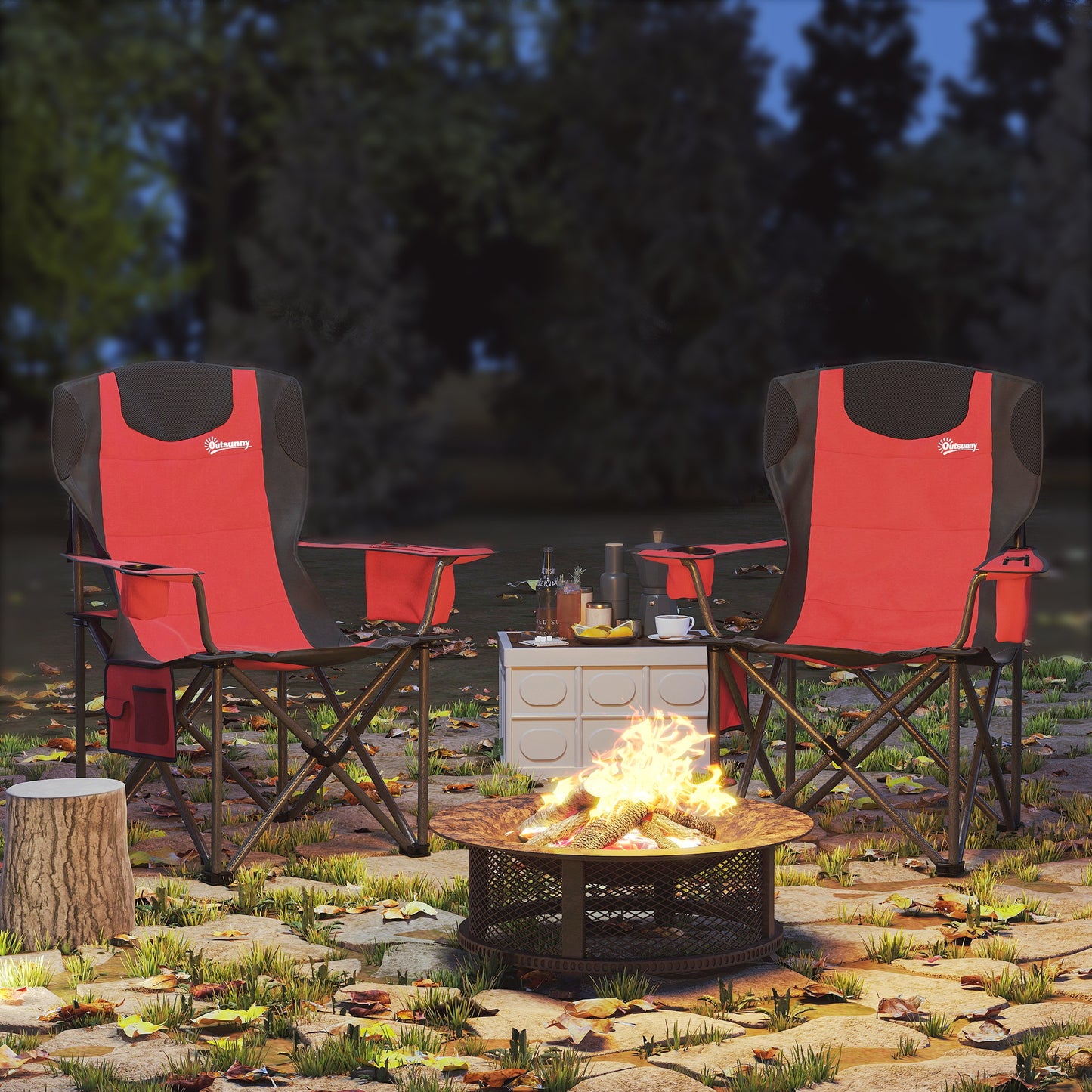Set of 2 Folding Camping Chairs