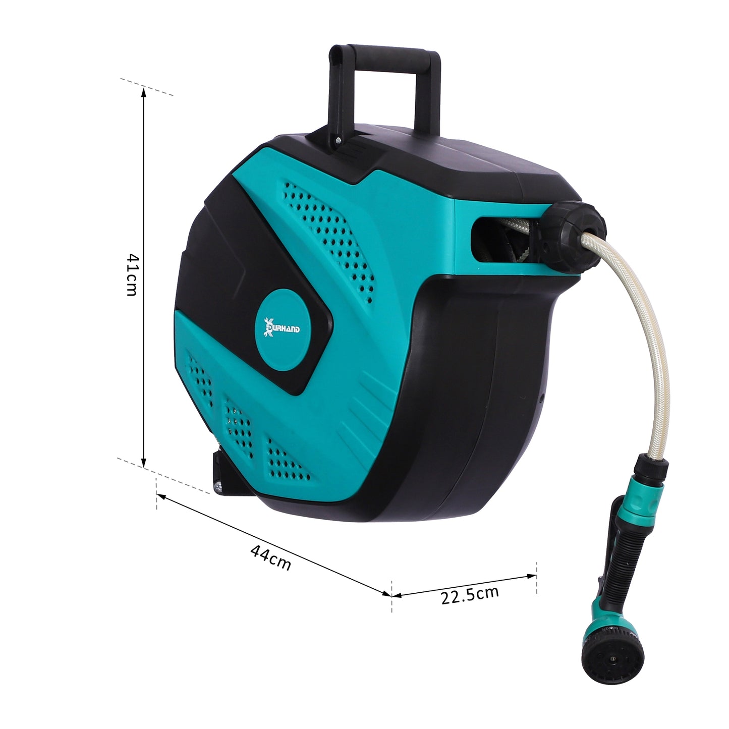 15m Garden Auto Hose Reel Wall Mounted Retractable 7 Patterns Spray