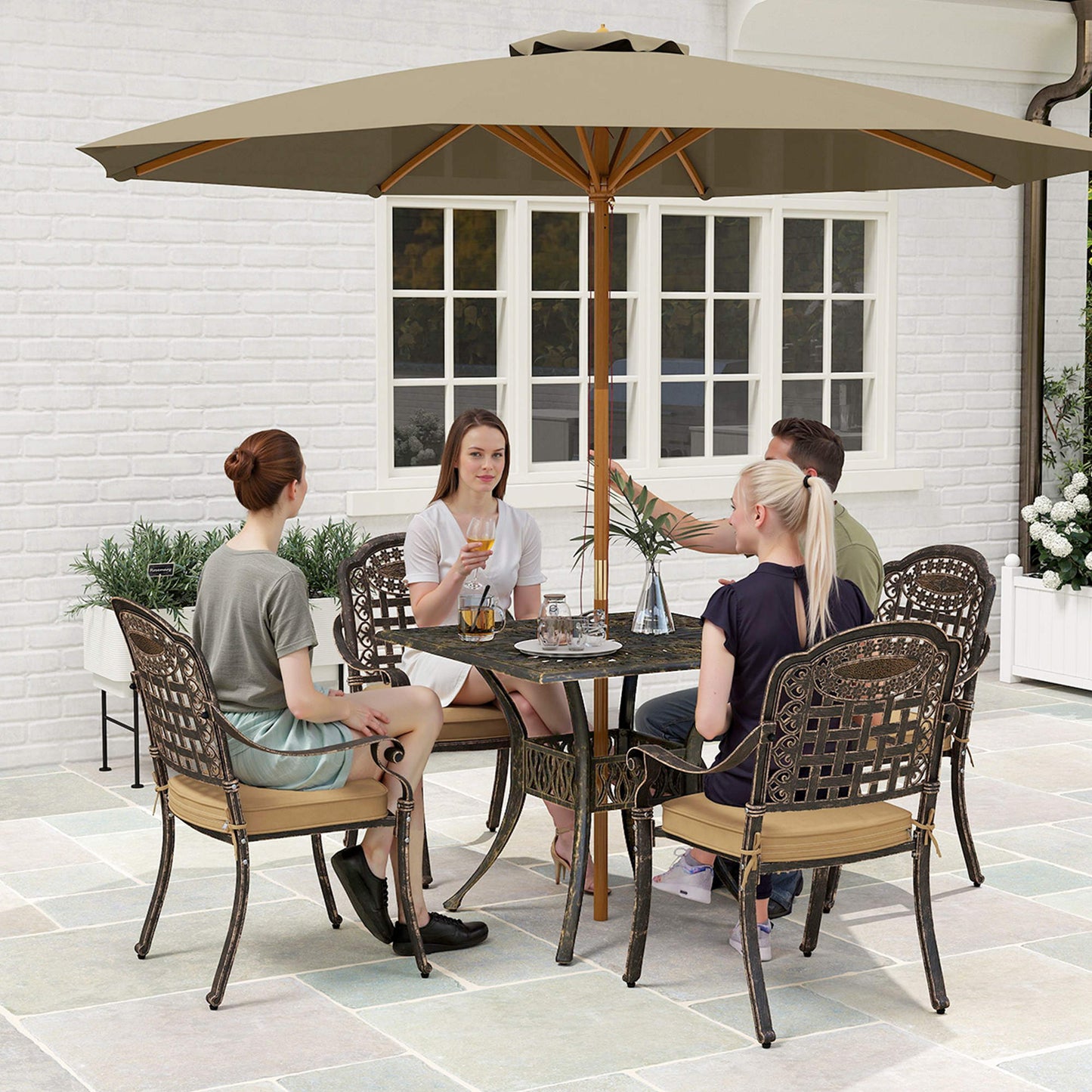 Five-Piece Cast Aluminium Garden Dining Set