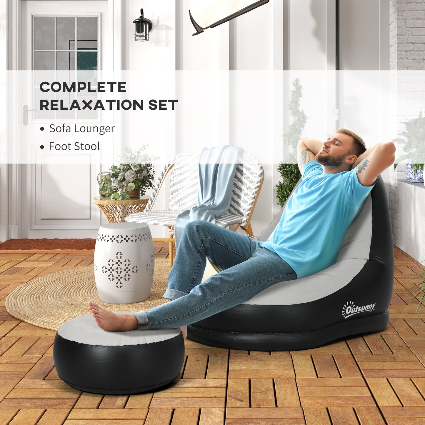 Inflatable Tub Chair and Footstool