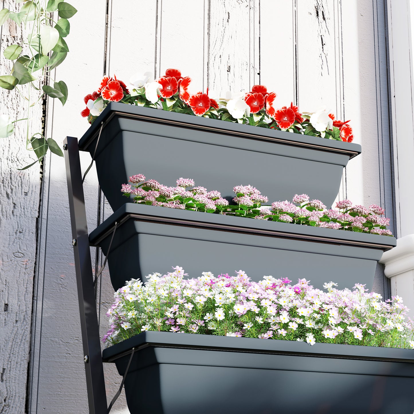5-Tier Raised Garden Bed, Vertical Ladder Plant Stand