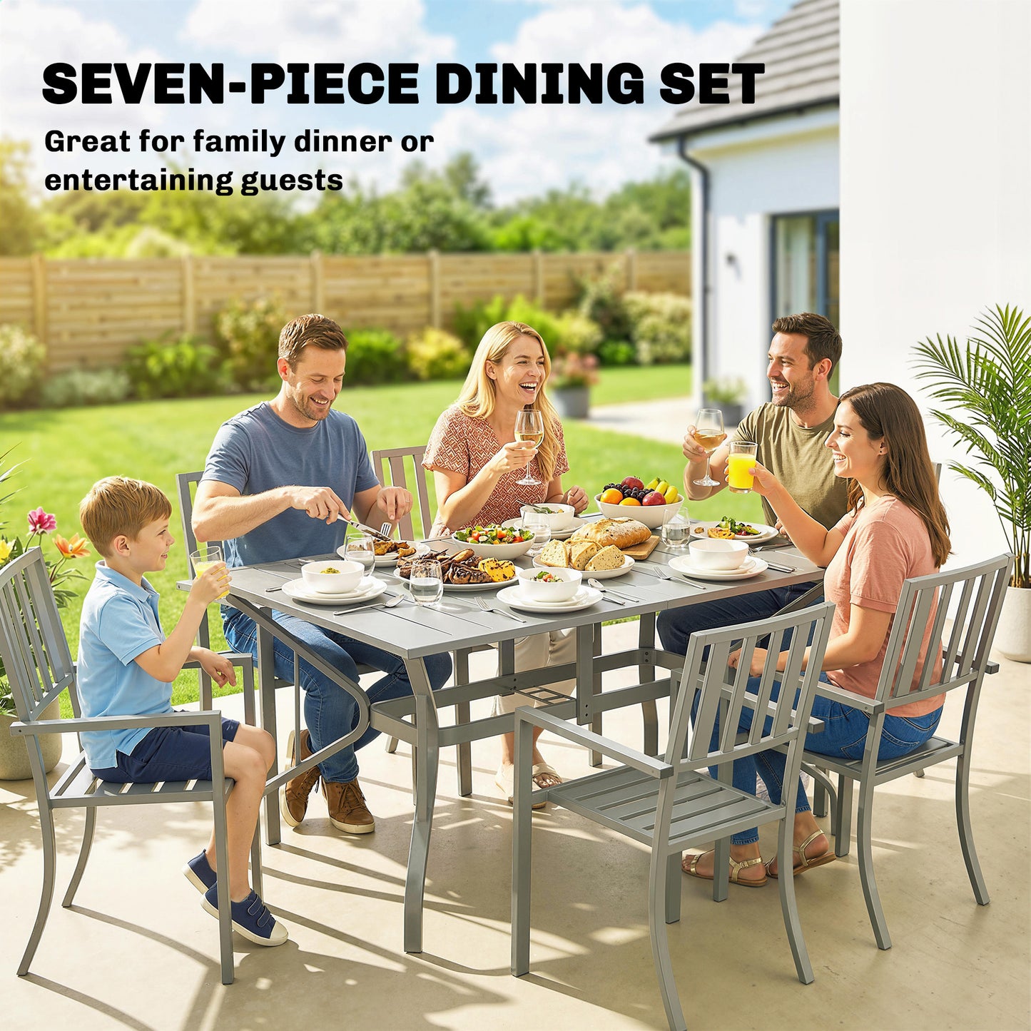 7 Pieces Garden Table and Chairs