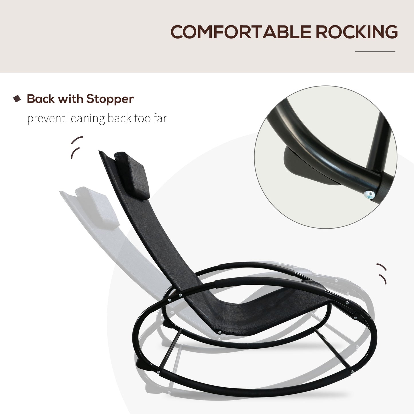 Rocking Chair Sun Lounger Recliner Rocker Texteline Fabric Patio