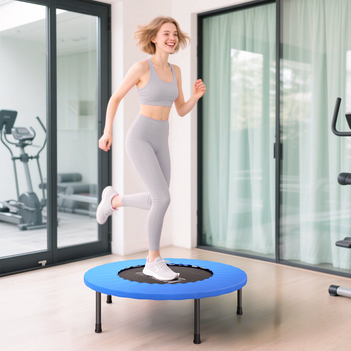32" Mini Fitness Trampoline Home Gym Yoga Exercise Rebounder Indoor